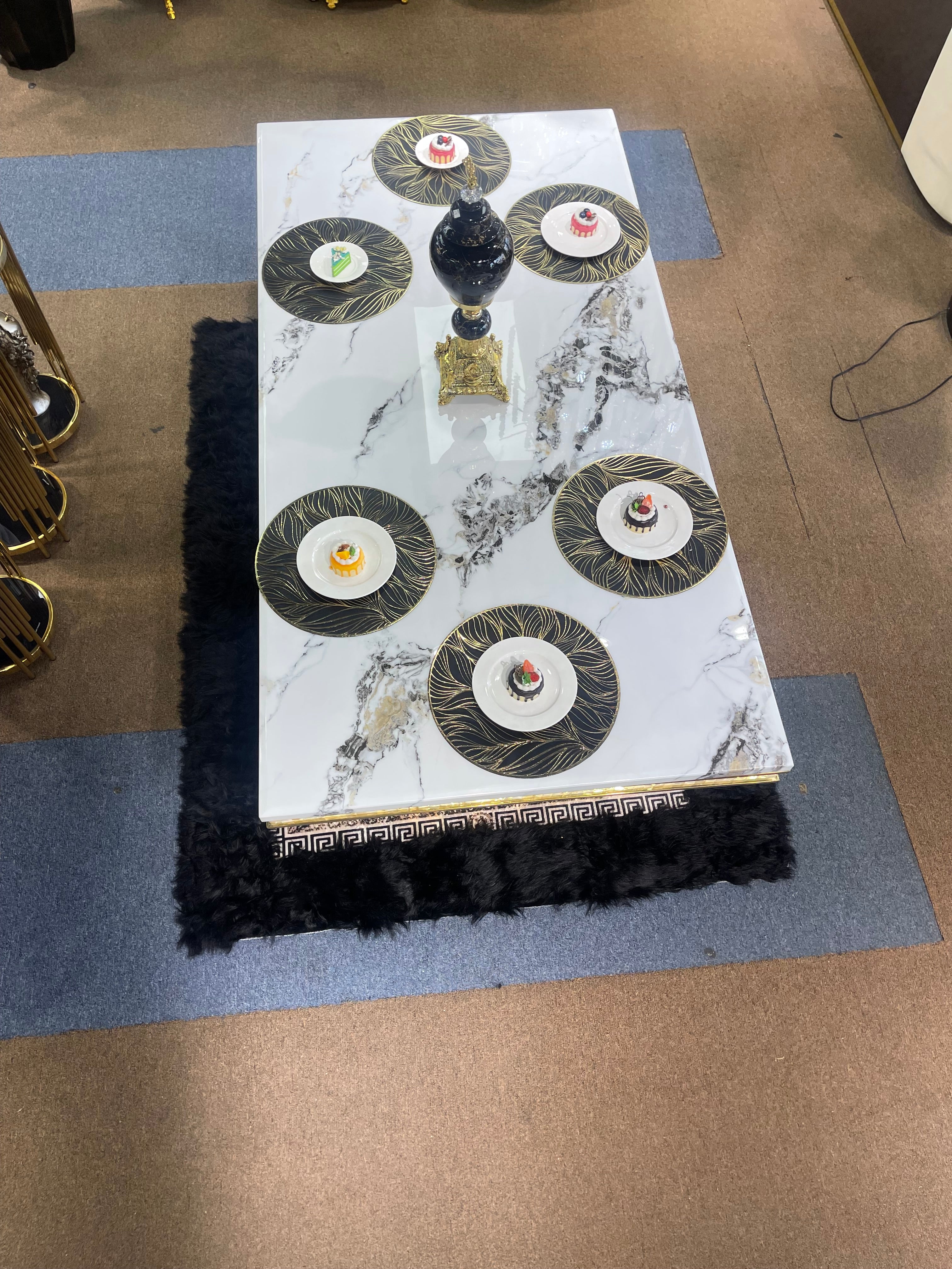 White Modern Marble Dining Table - Image 7