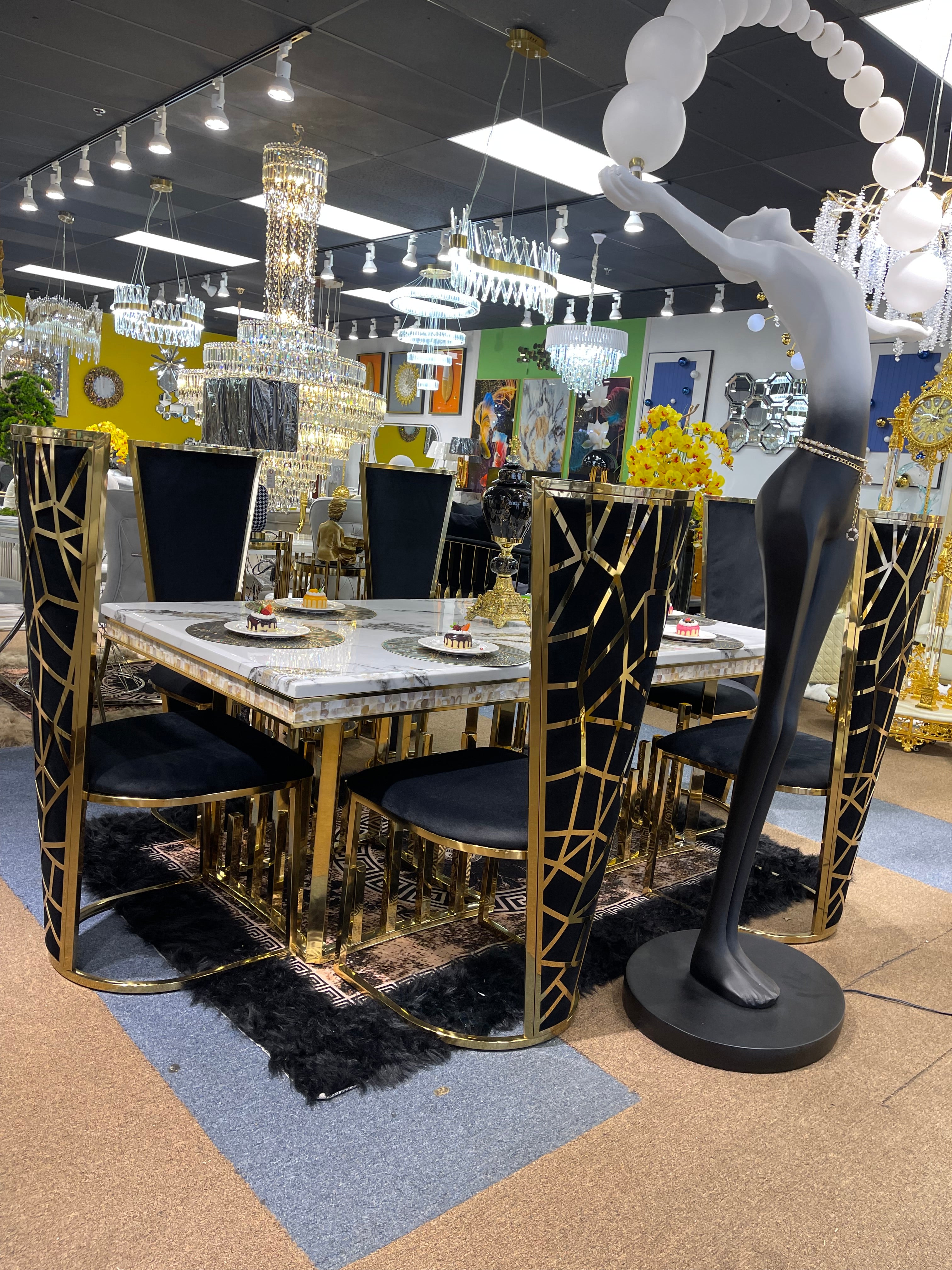 White Modern Marble Dining Table