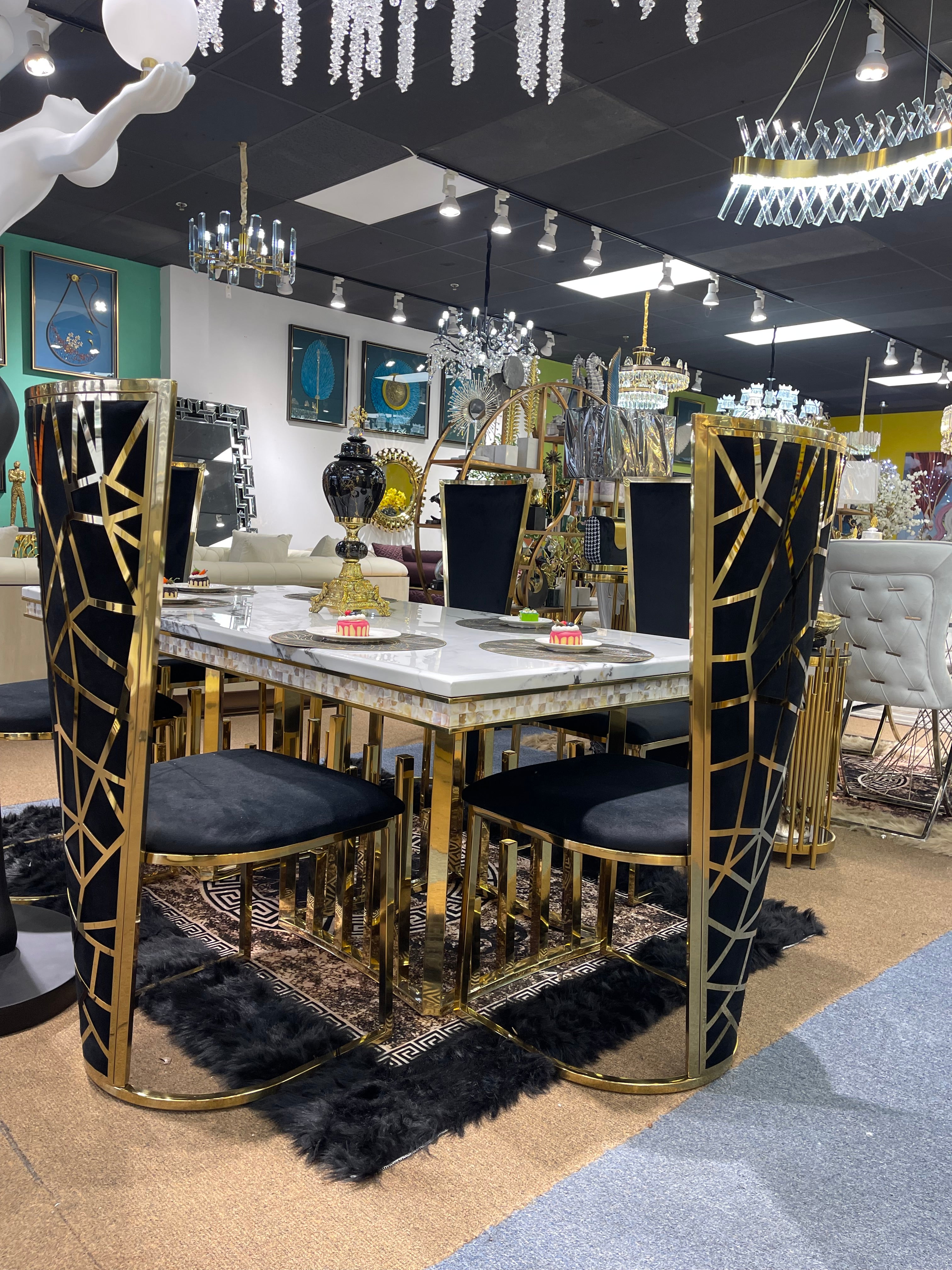 White Modern Marble Dining Table - Image 9