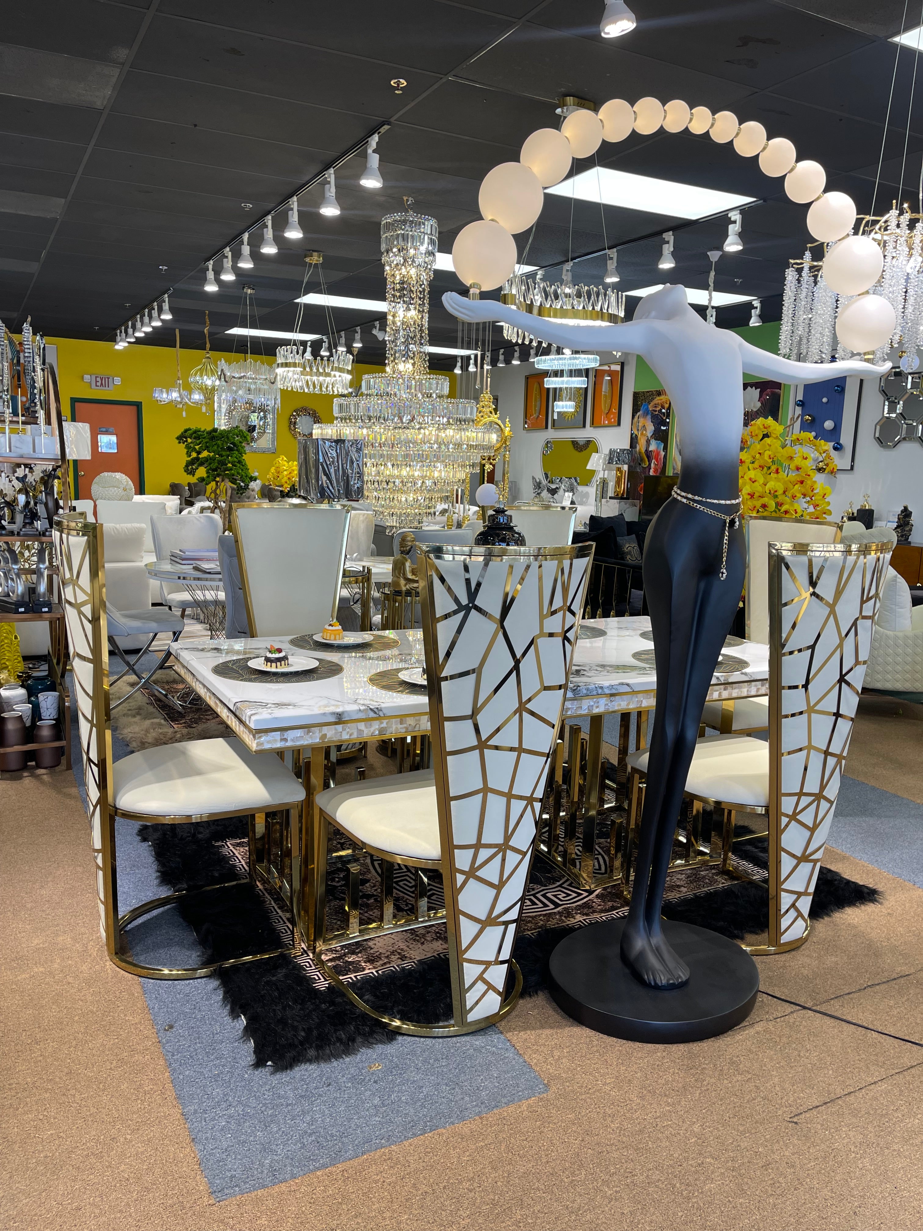 Cream Velvet Modern Luxury Dining Chairs - Image 8