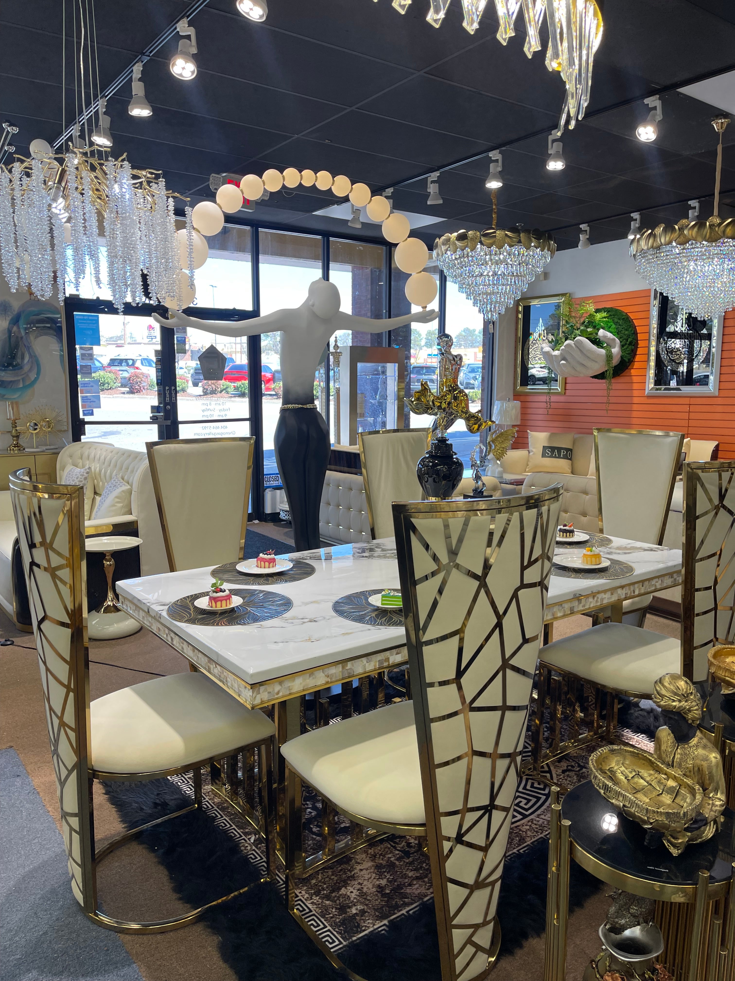 Cream Velvet Modern Luxury Dining Chairs - Image 4