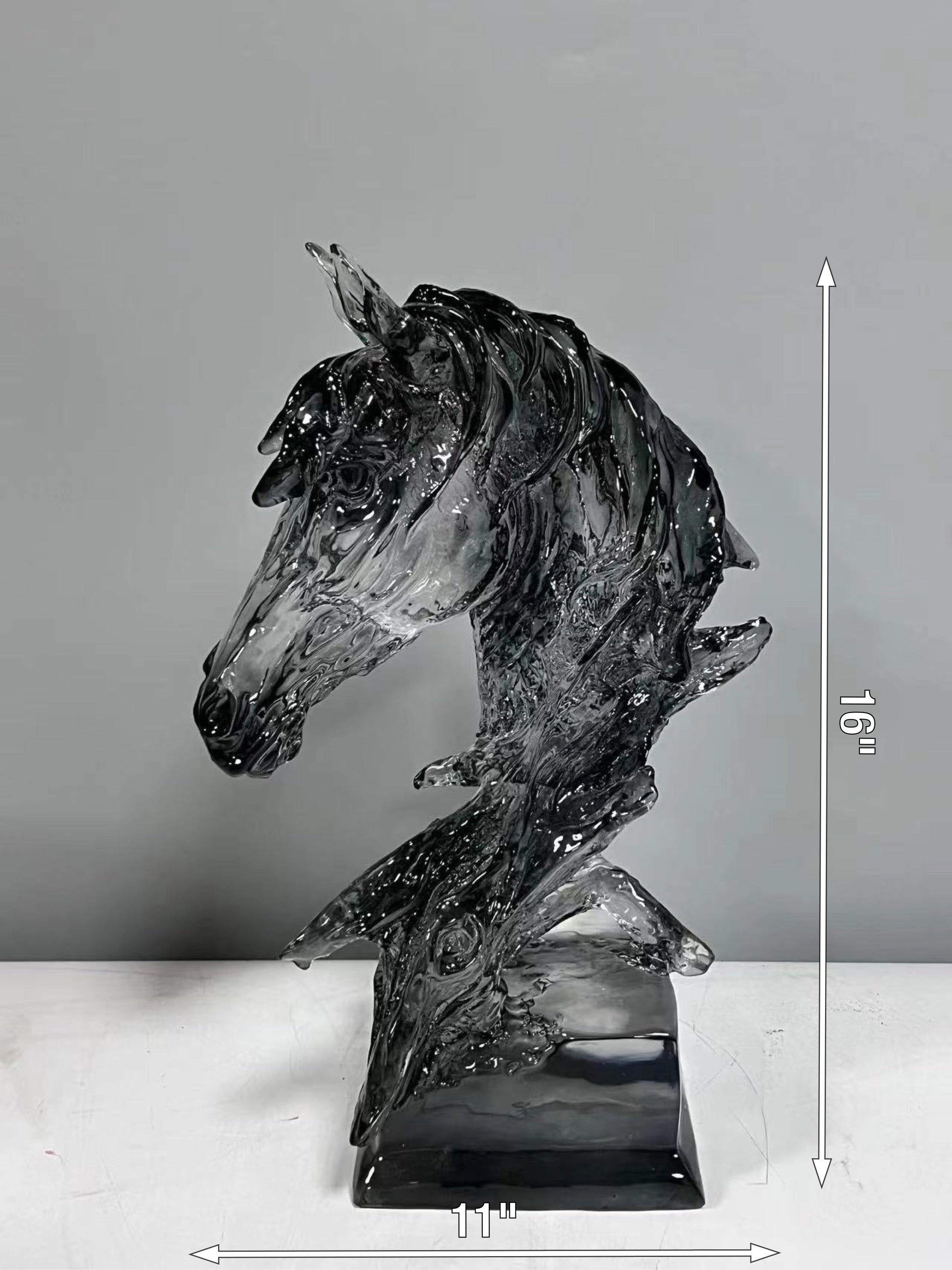 Black Horse Resin Sculpture Decor - Image 2