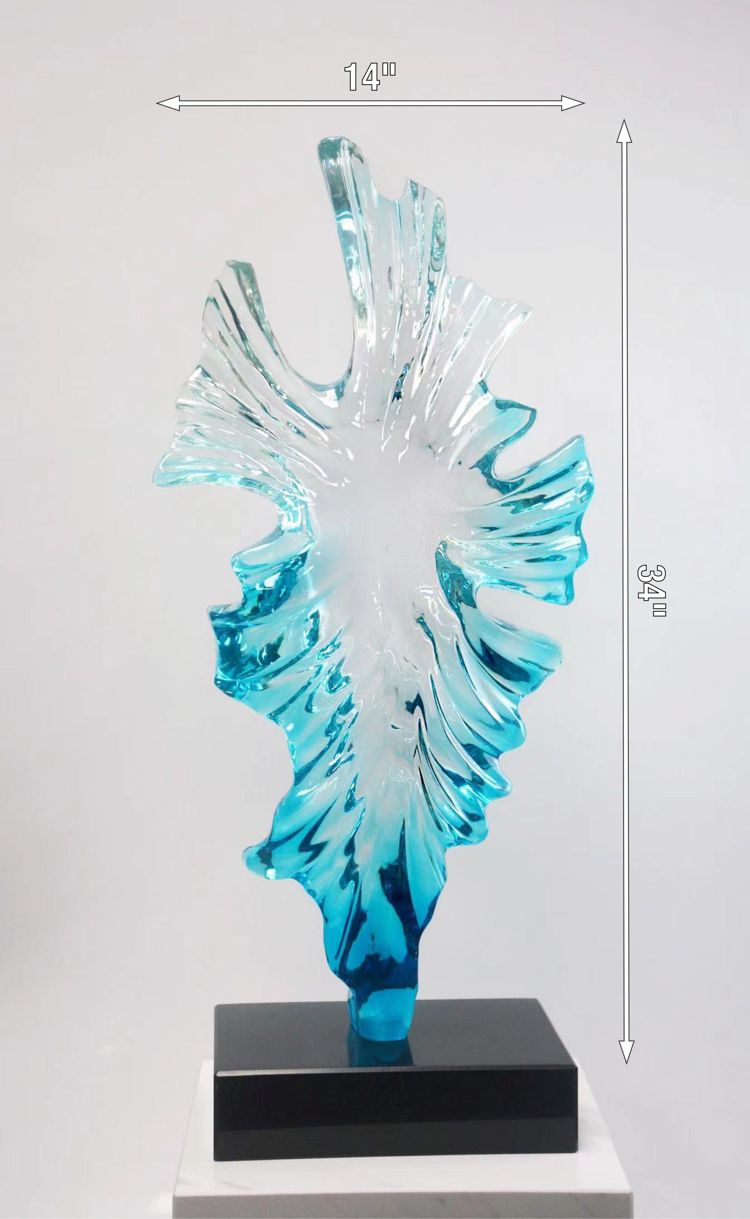 G-DSSHT045 Blue Plume Sculpture Decor - Image 2