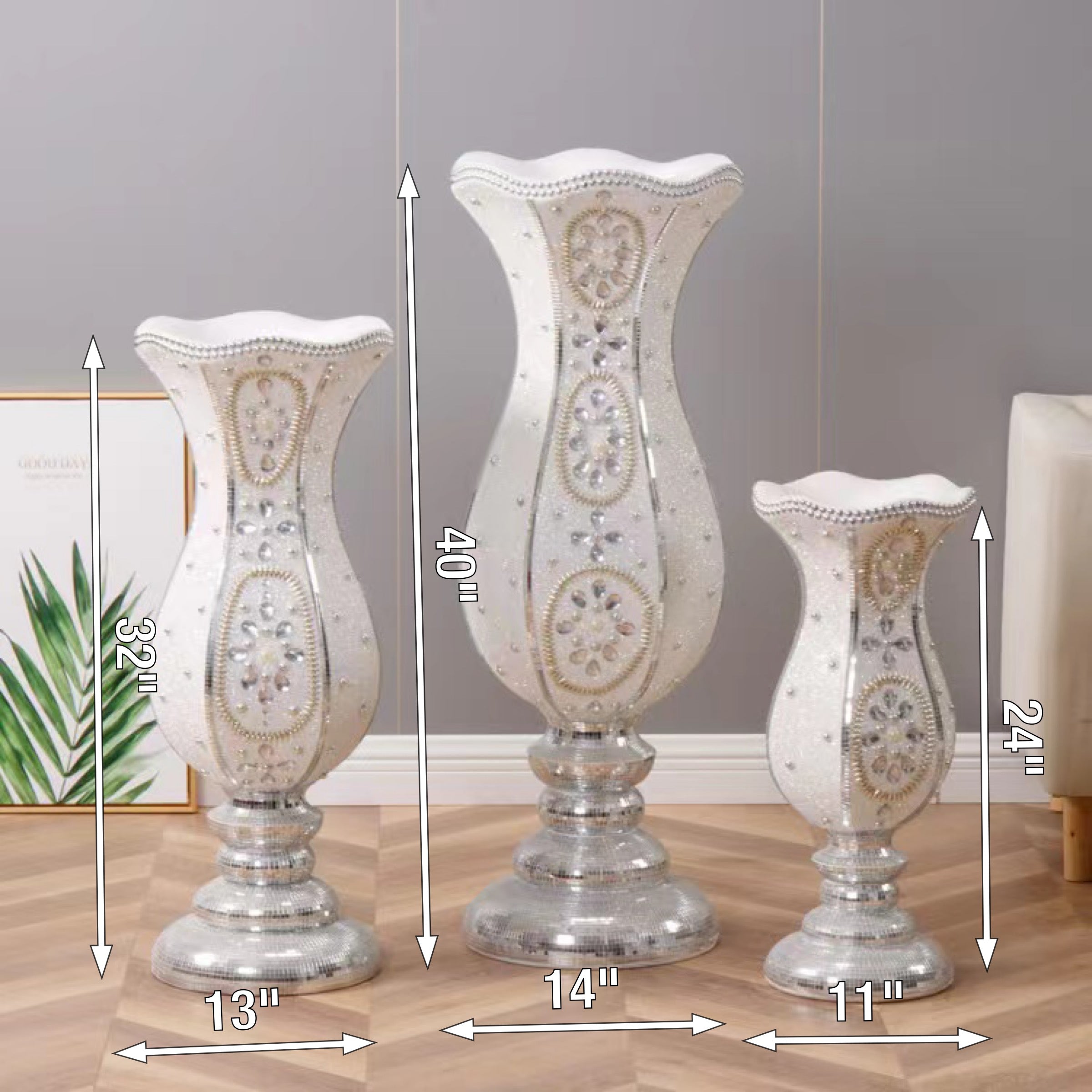 White Flower Vase Decor - Image 2