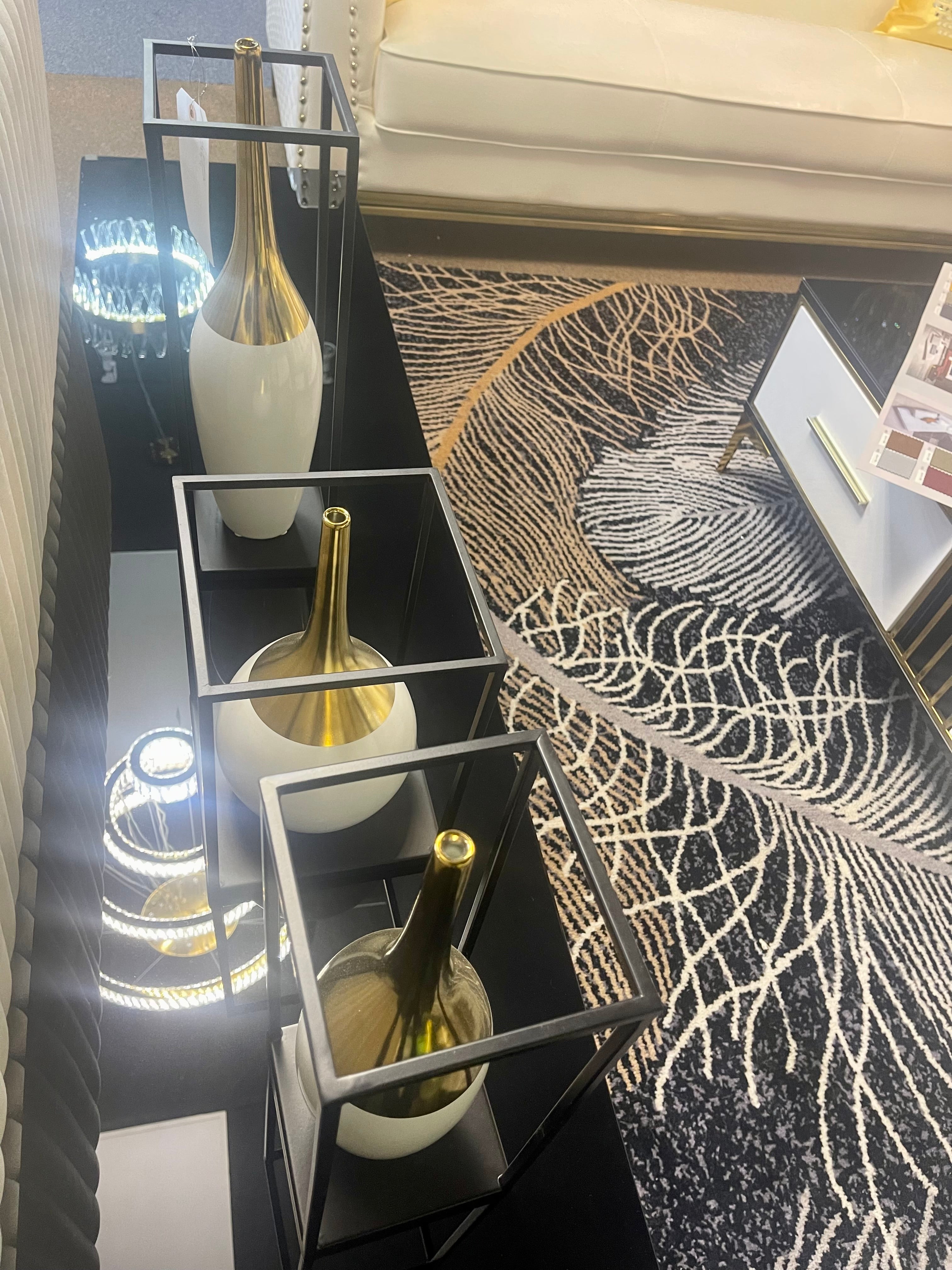 White and Black Cage Decorative Jar Set - Image 4