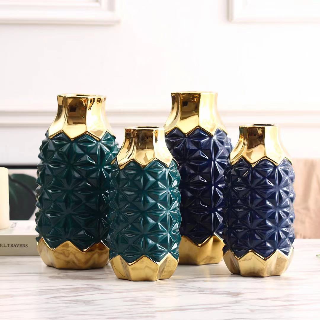 Green and Gold Decorative Jar Set