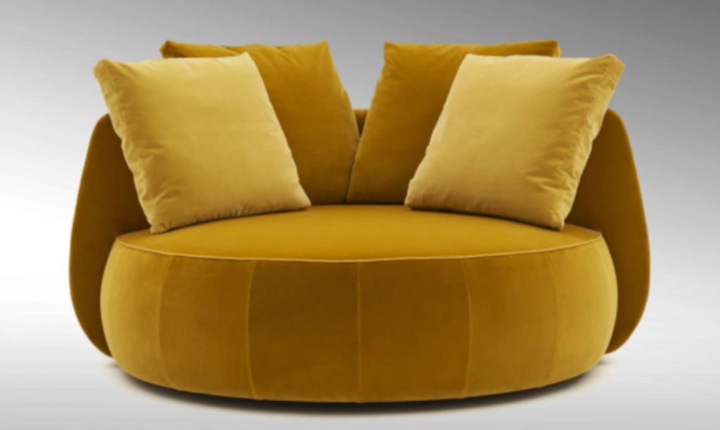 Orange Velvet Leisure Chair