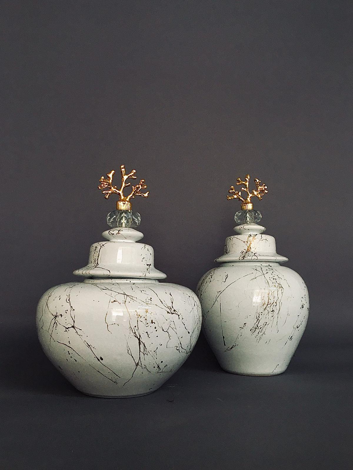 White Decorative Jar Set
