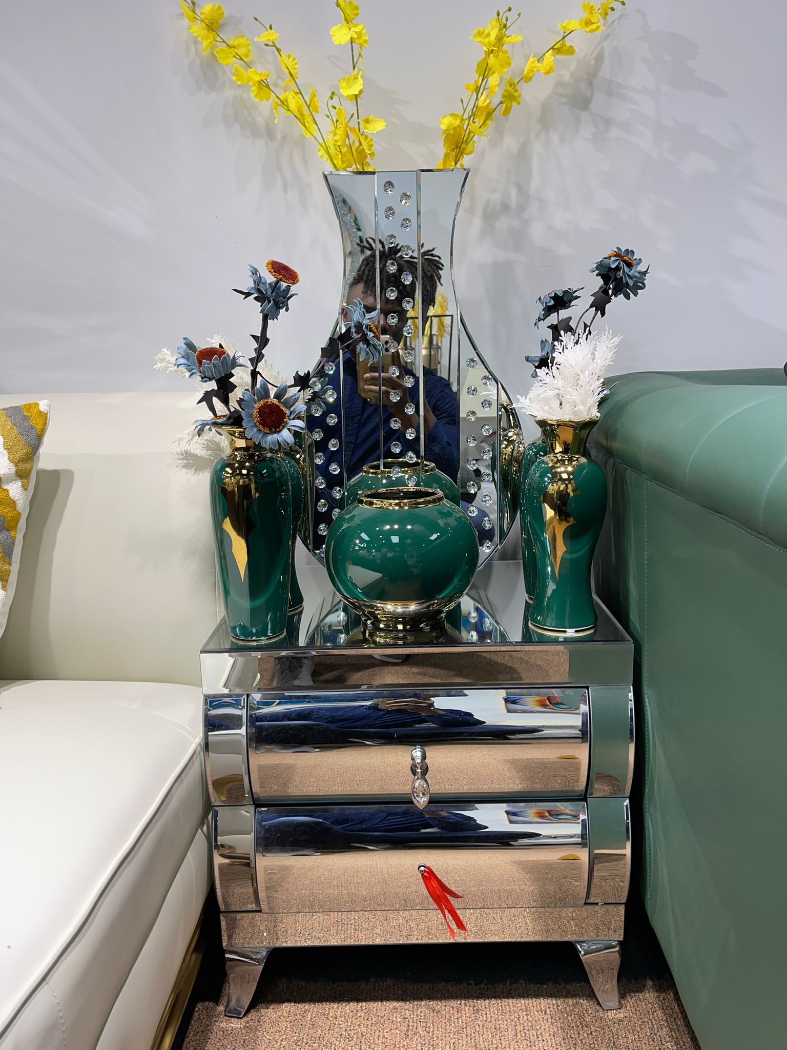 Silver Night stand / side table