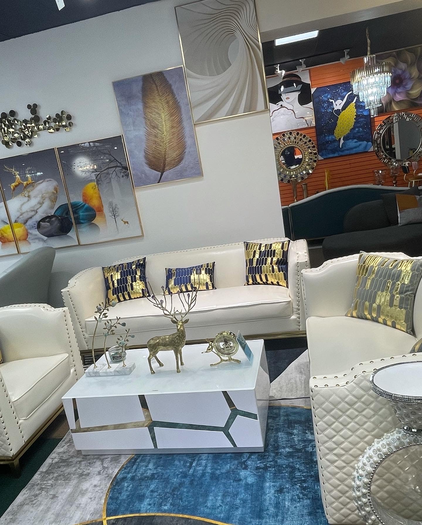 REGINA 3 PIECE WHITE LEATHER LIVING ROOM SET - Image 3