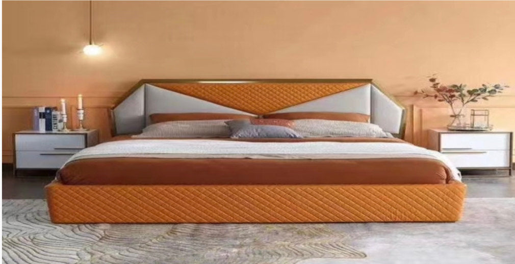 ORANGE MODERN BED SET