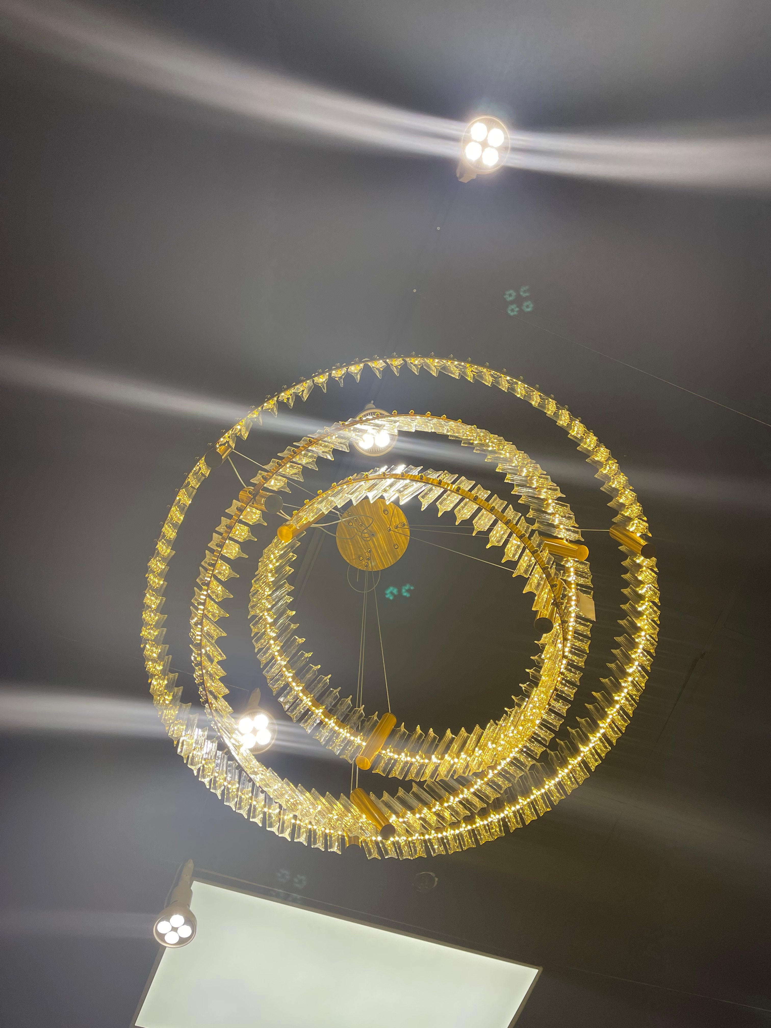 G-3Tier GOLDEN RING CHANDELIER - Image 3