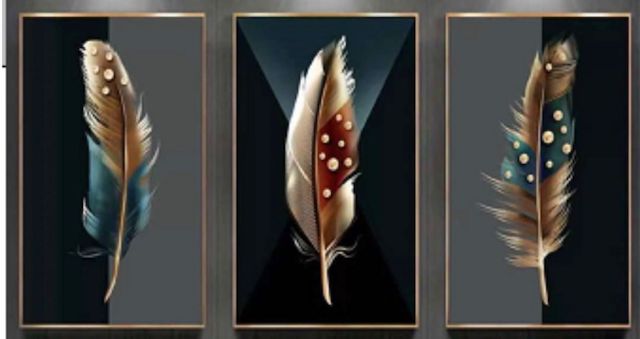 feather porcelain paintings set