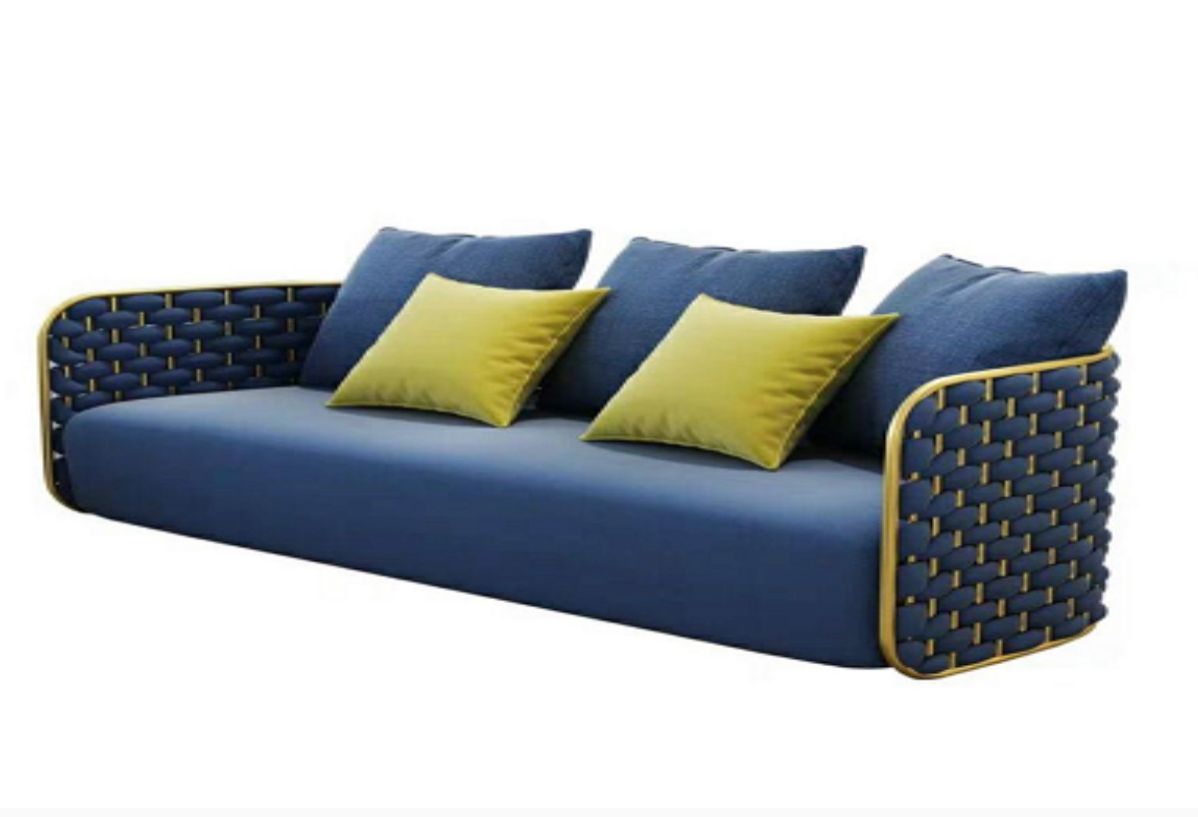 Blue Woven Single Couch - Image 4