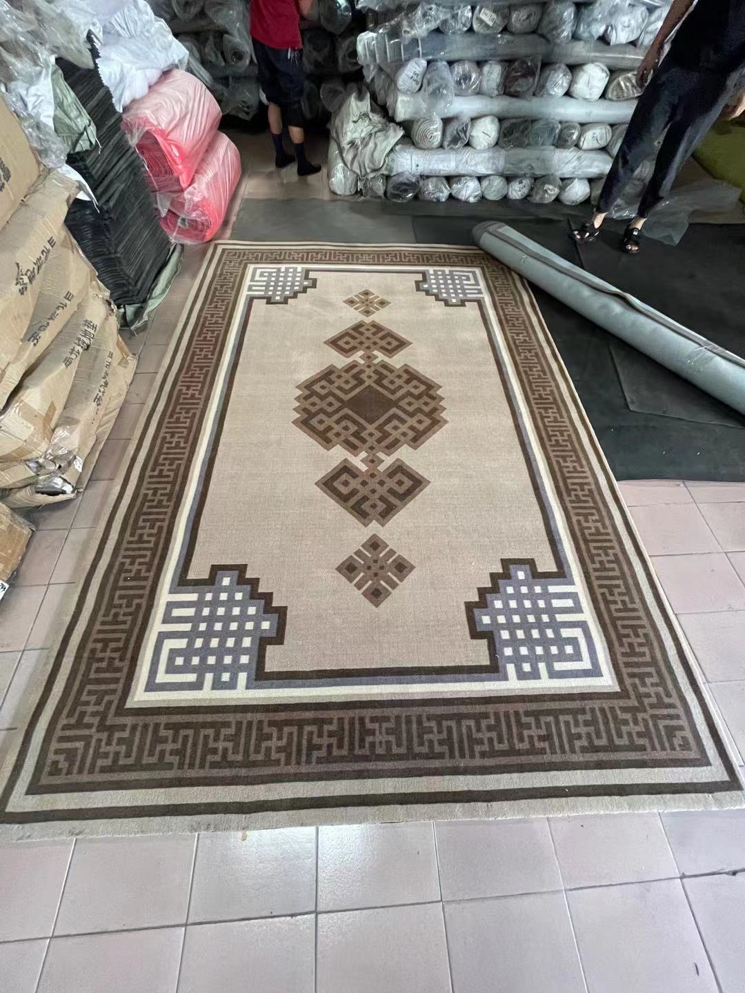 Cream and Brown Persian Rug