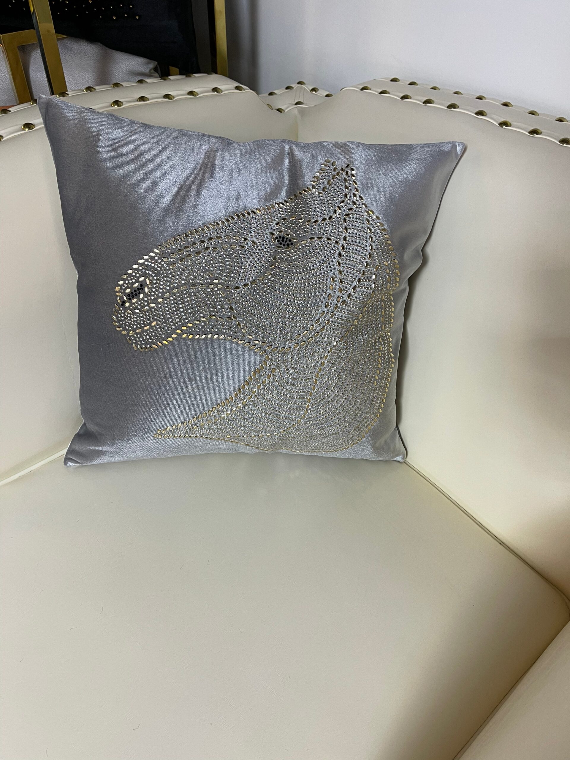 Silver Ferrari Throw Pillow - Image 5