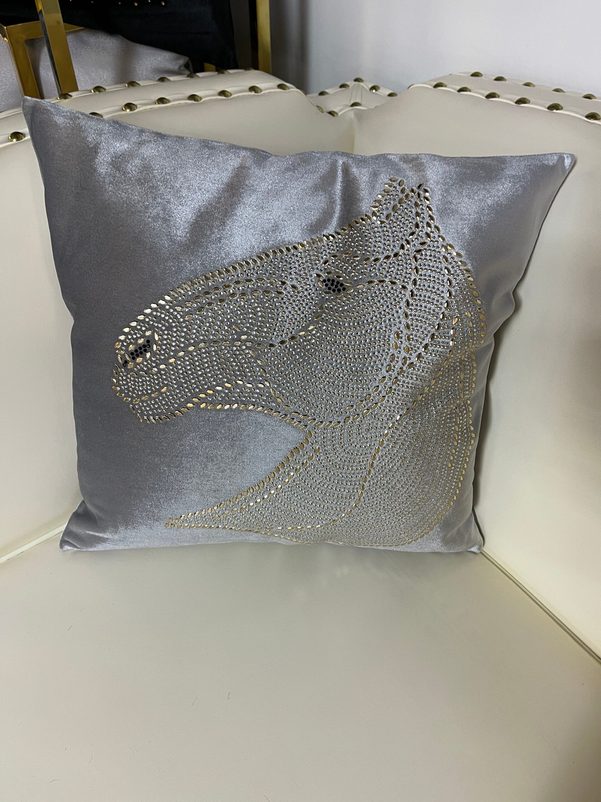 Silver Ferrari Throw Pillow - Image 3