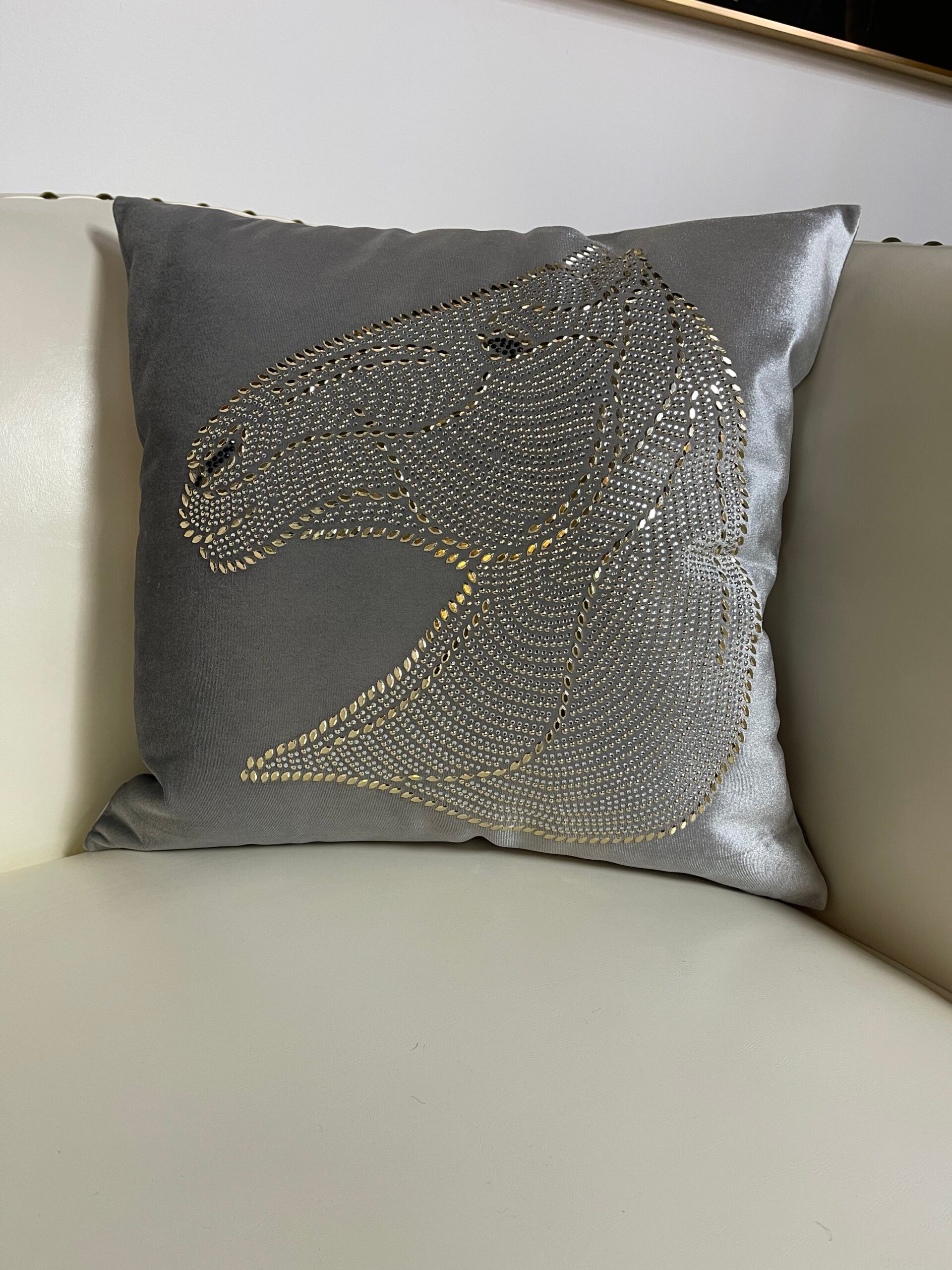 Silver Ferrari Throw Pillow - Image 4