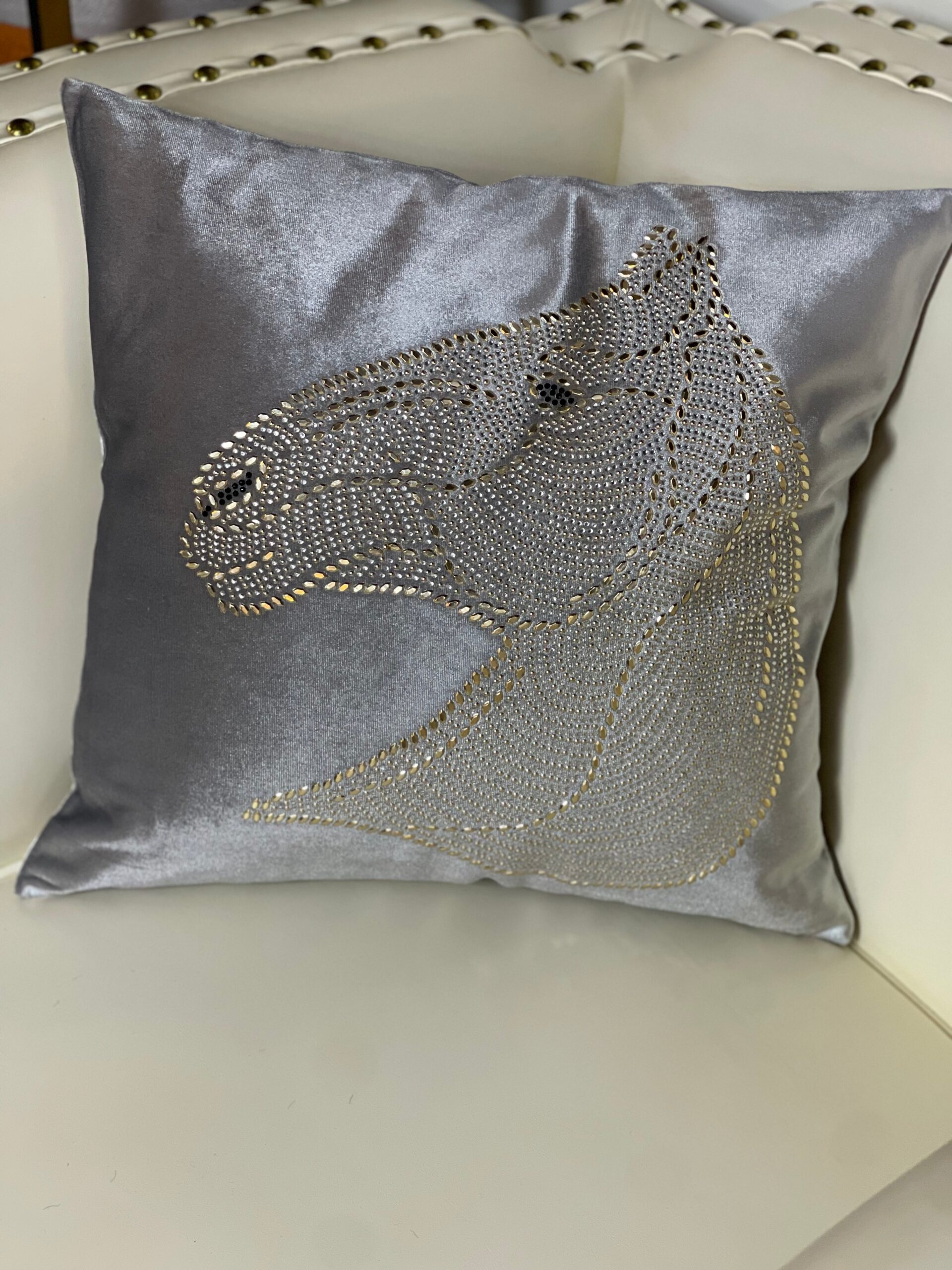 Silver Ferrari Throw Pillow - Image 2
