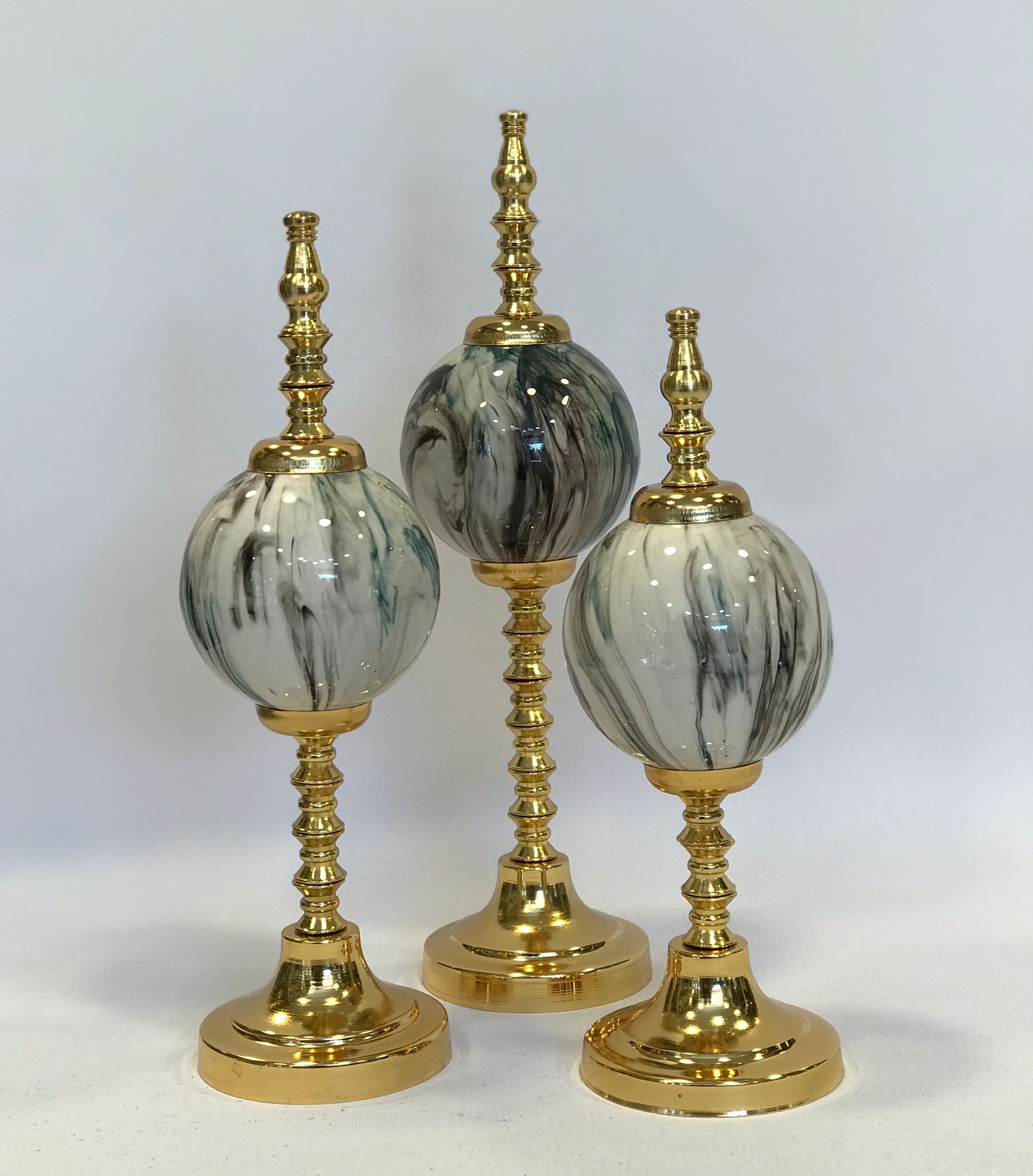 Gold Trim Decorative Jar Set - Image 2