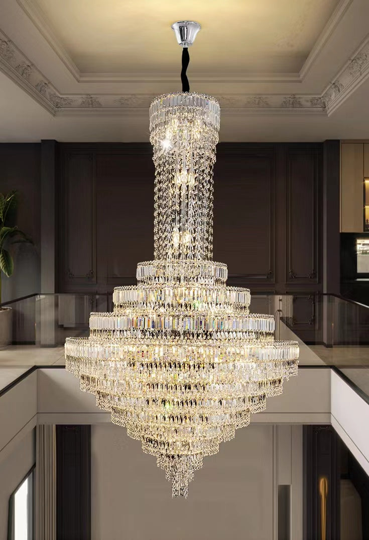 G-AG2304 Large Diamond Crystal Hexagon LED Chandelier - Image 2