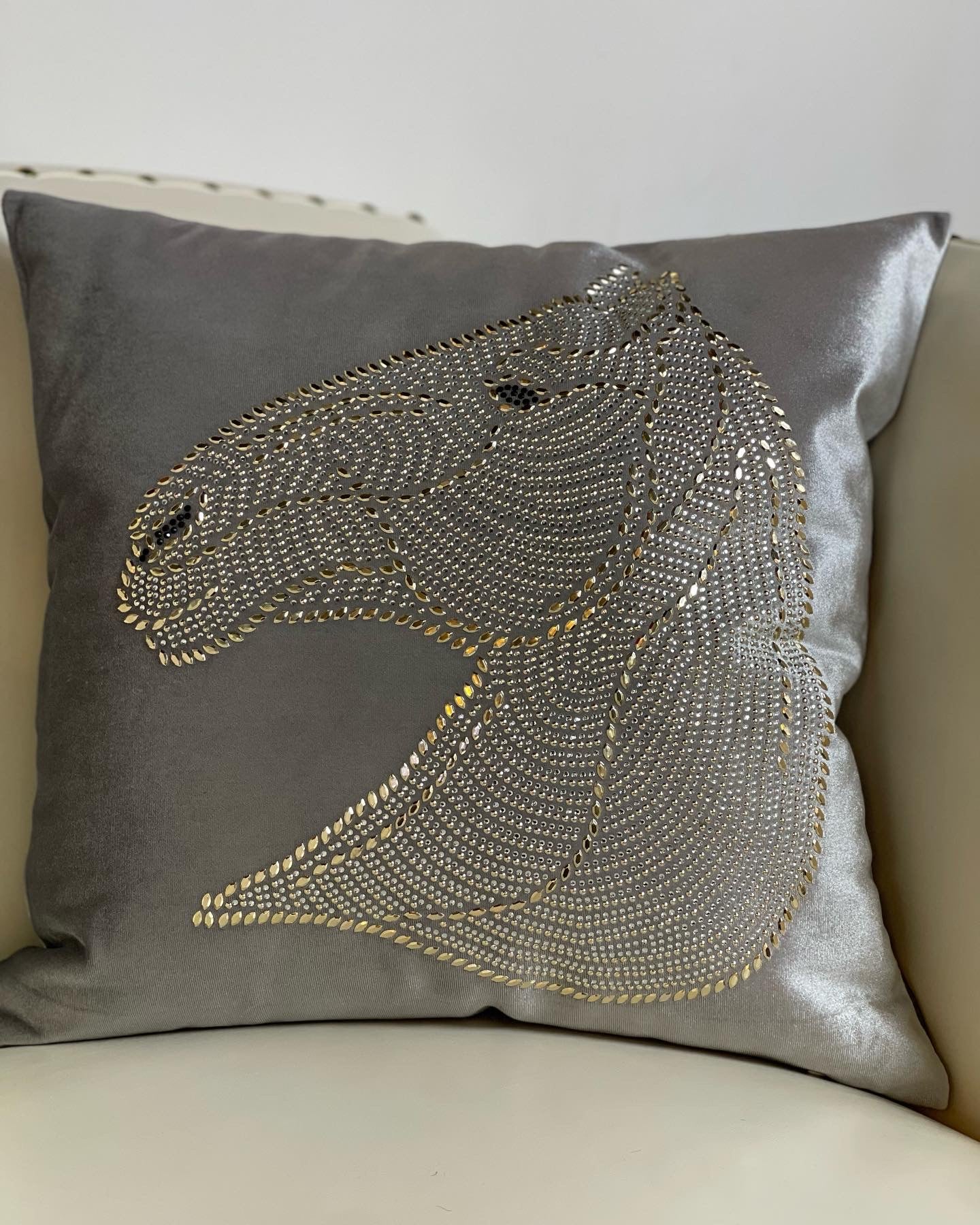 Silver Ferrari Throw Pillow