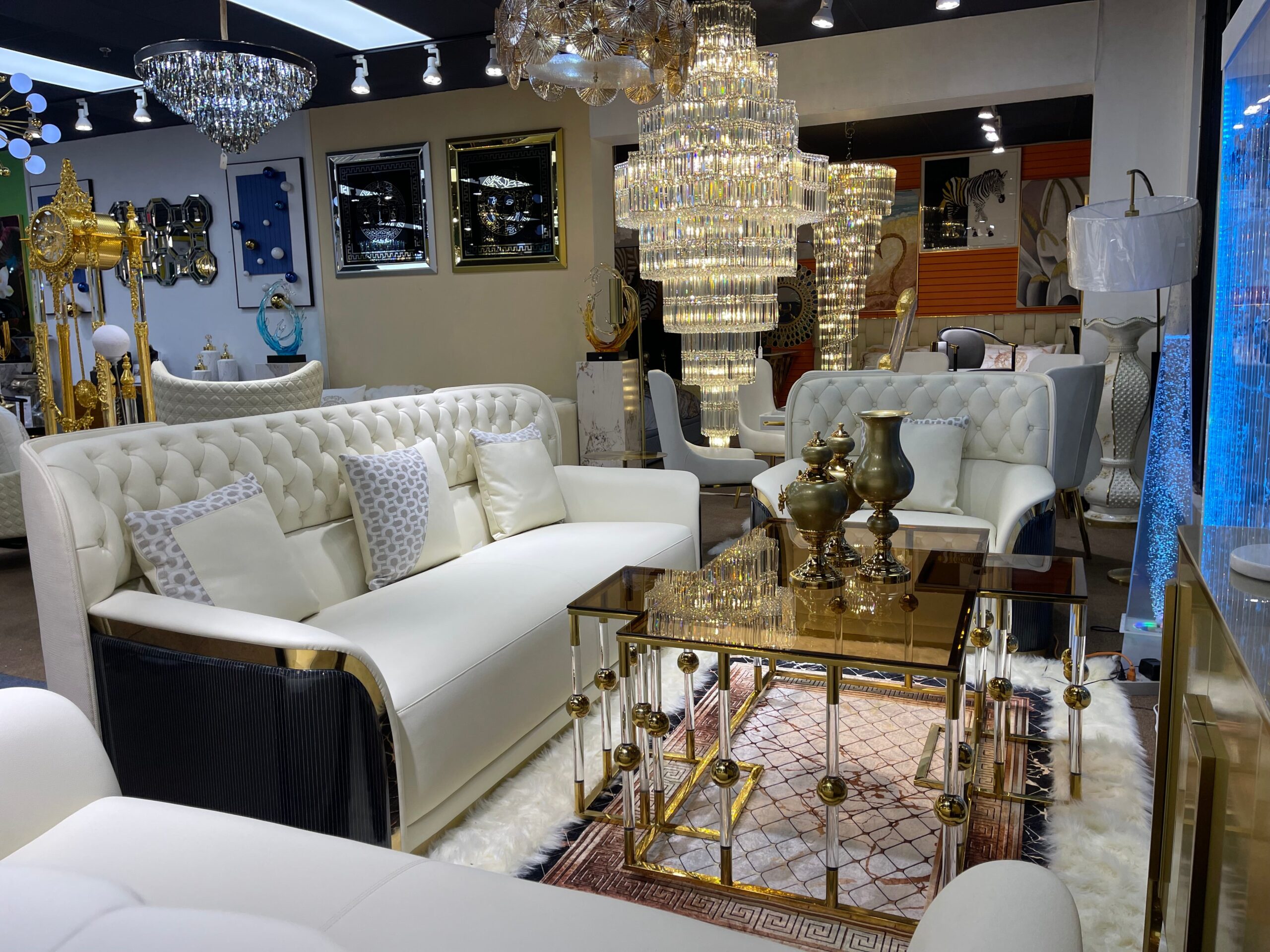 GG-Cream/Black with High Back Modern Leather Living Room Sofa Settee - Image 4