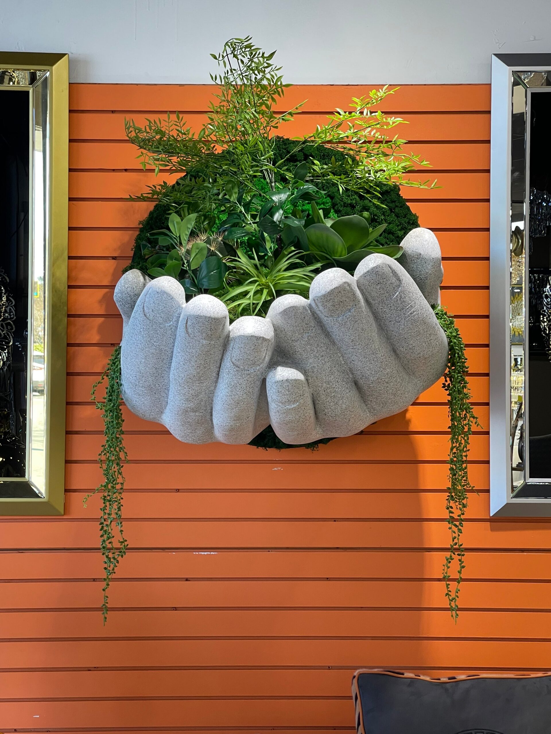 Granite Hand Sculpture & artificial flower/Plant - Image 6