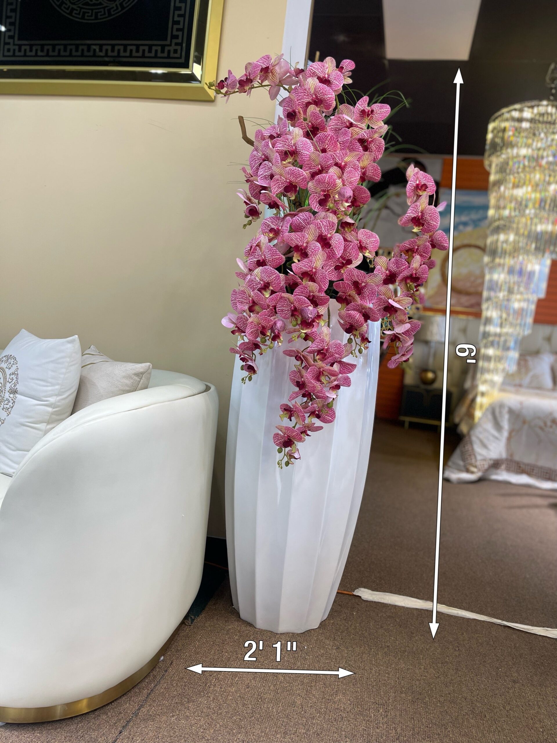 White Samantha Rose Lily Artificial Plant/Flower - Image 2