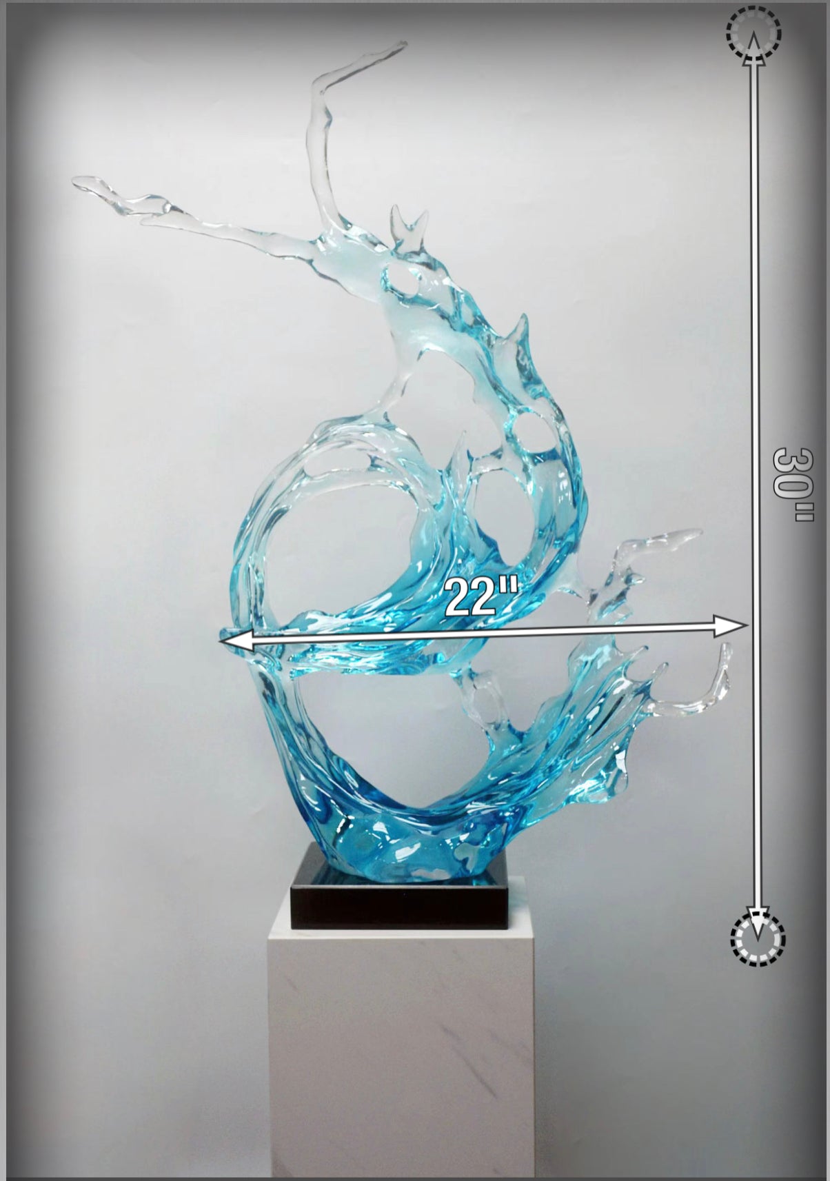 Blue Wave Splash Resin Sculptures - Image 2