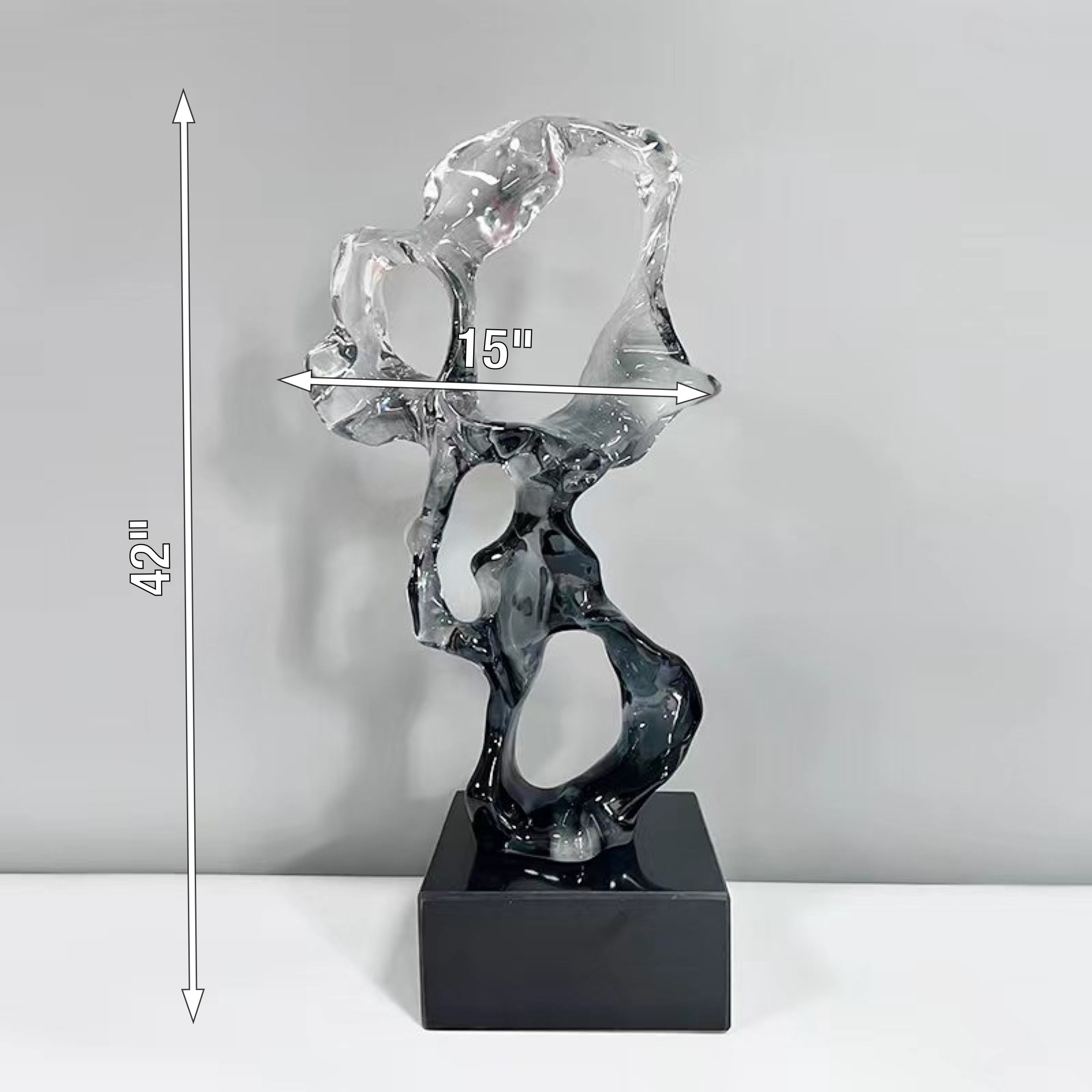 Black Wave Splash Resin Sculpture - Image 2