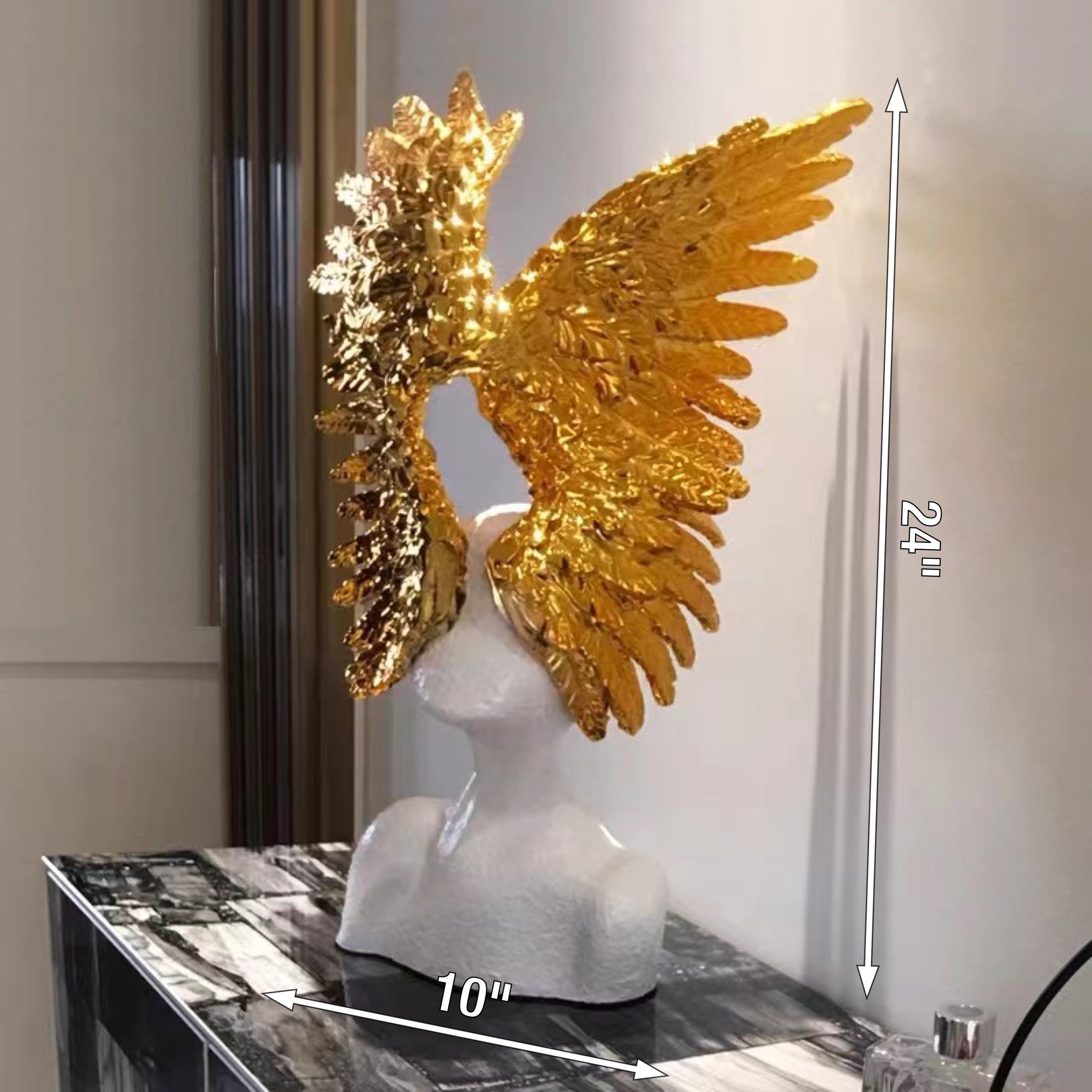 Gold wings on White Angel Face - Image 2
