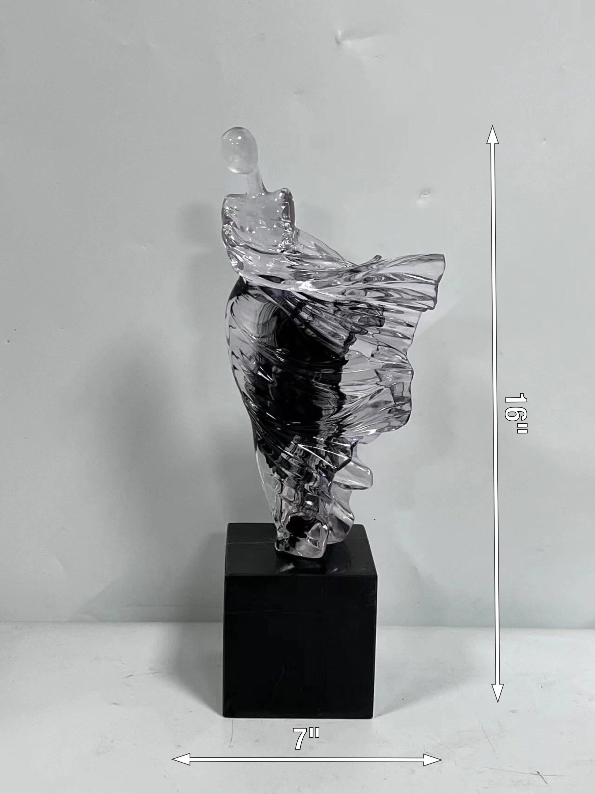 Black Dancing Girl Resin Sculpture Decor