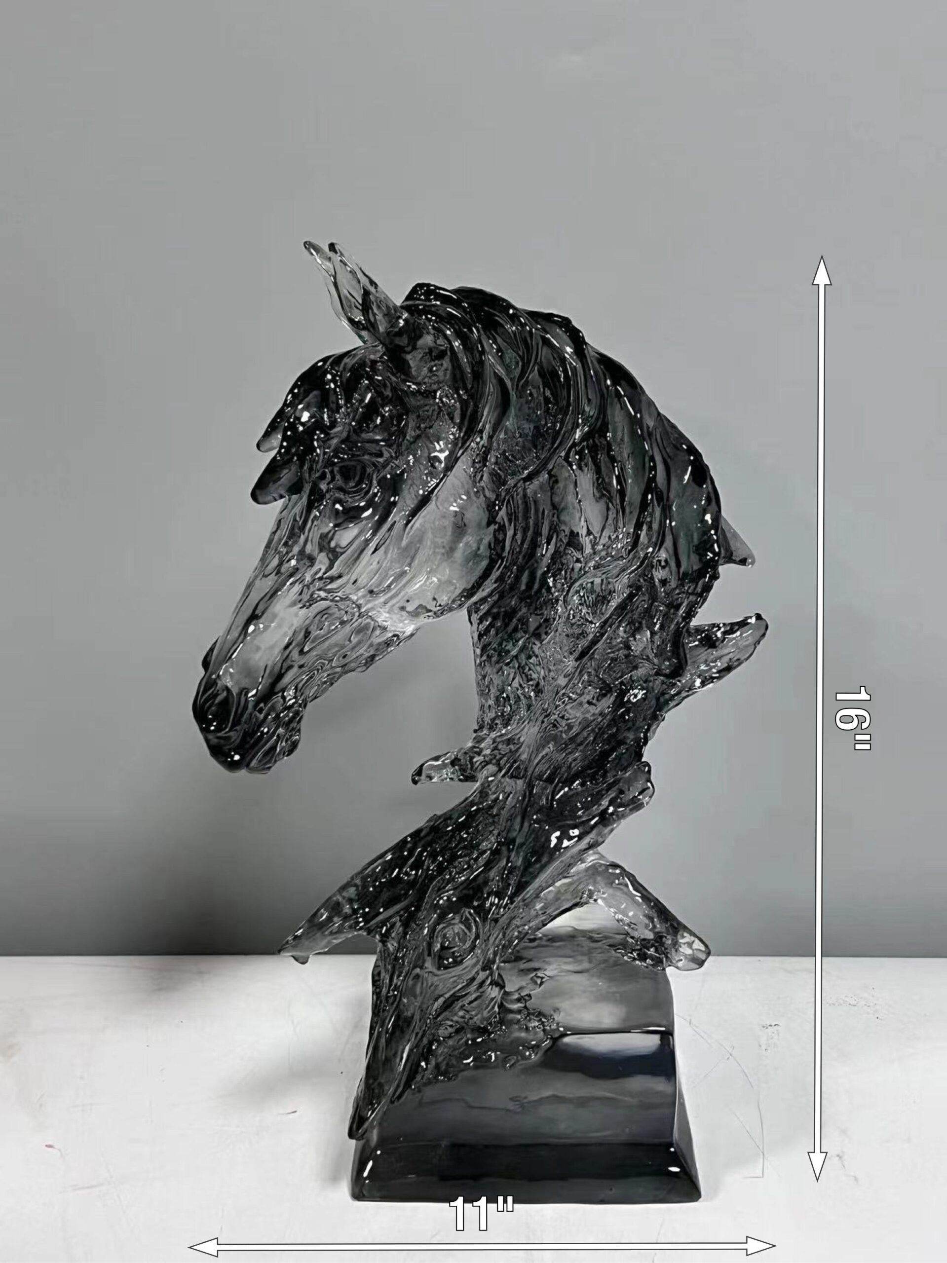 Black Horse Resin Sculpture Decor - Image 2