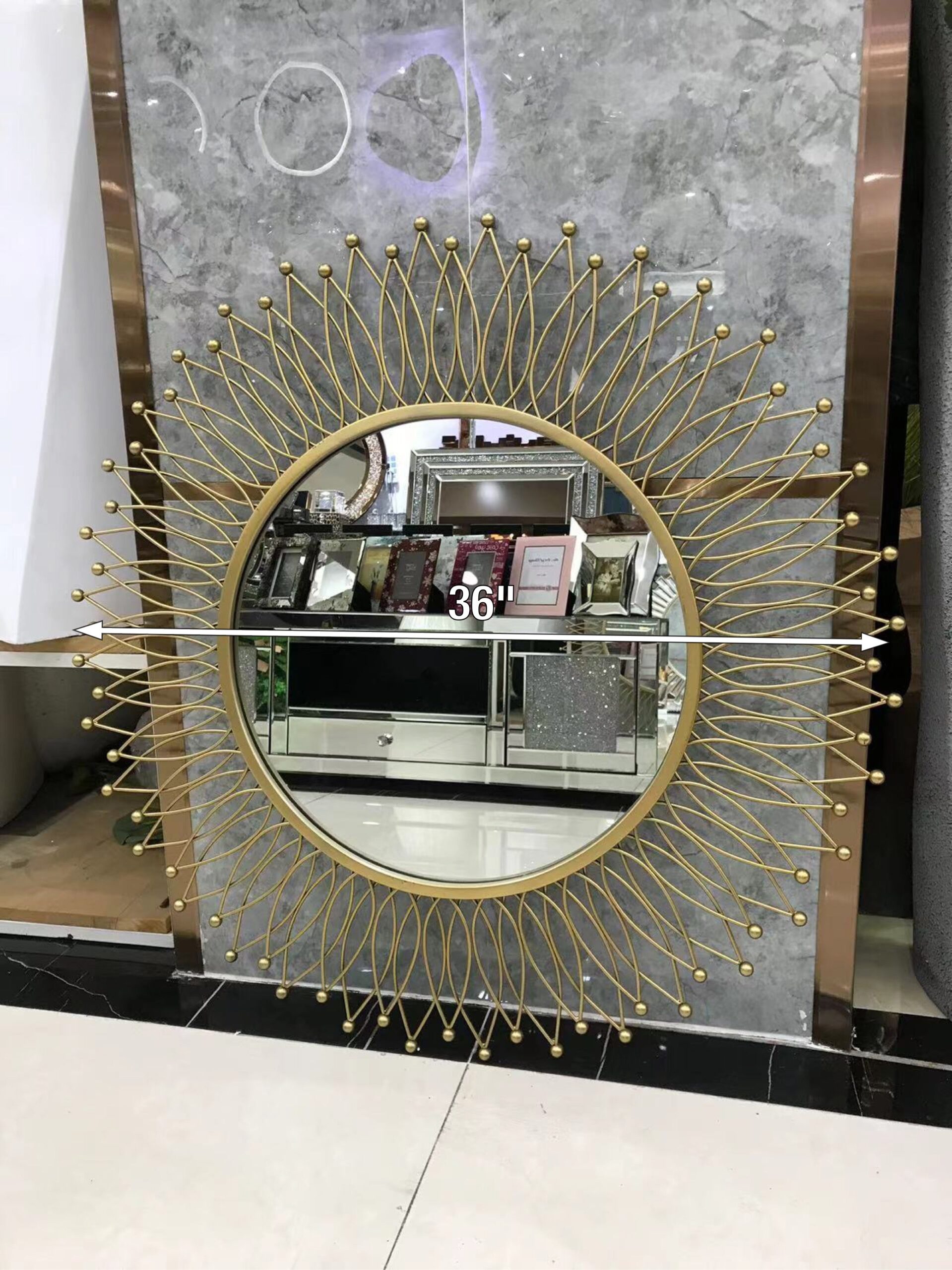 G-DM Gold Hibiscus Mirror - Image 2