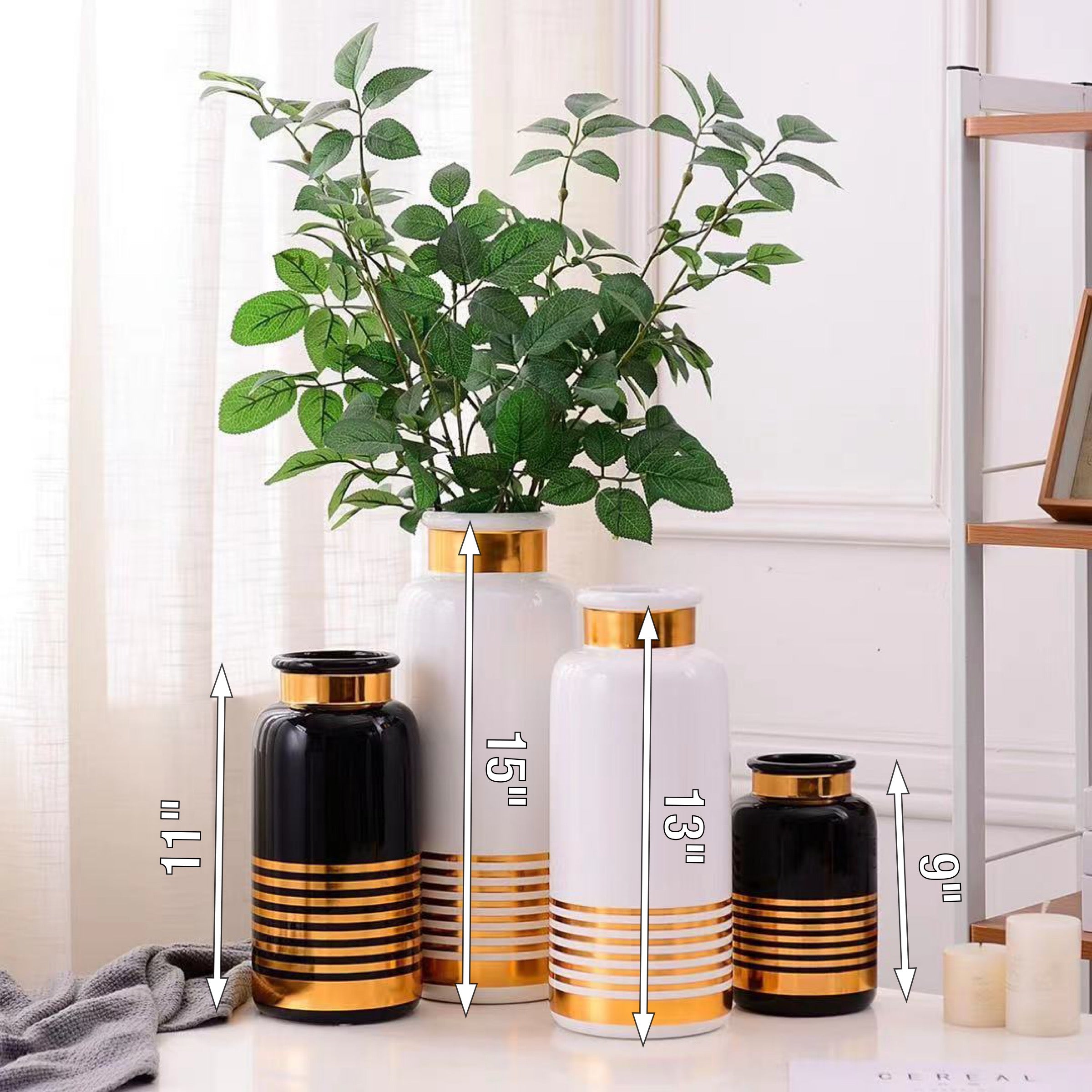 White and Black Decorative Jar Set - Image 6