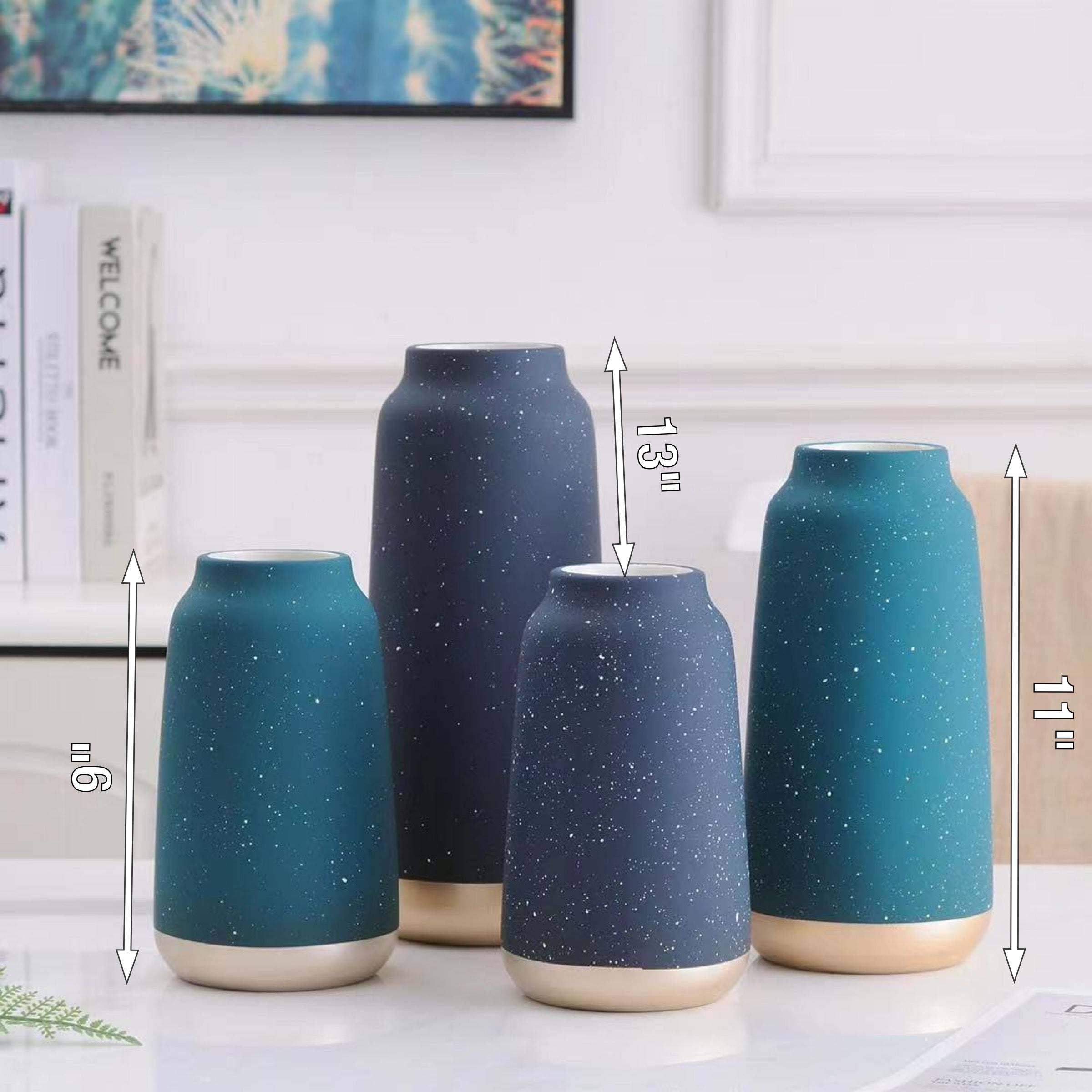 G-DVJ 4-1 Blue and Green Decorative Jar Set - Image 2