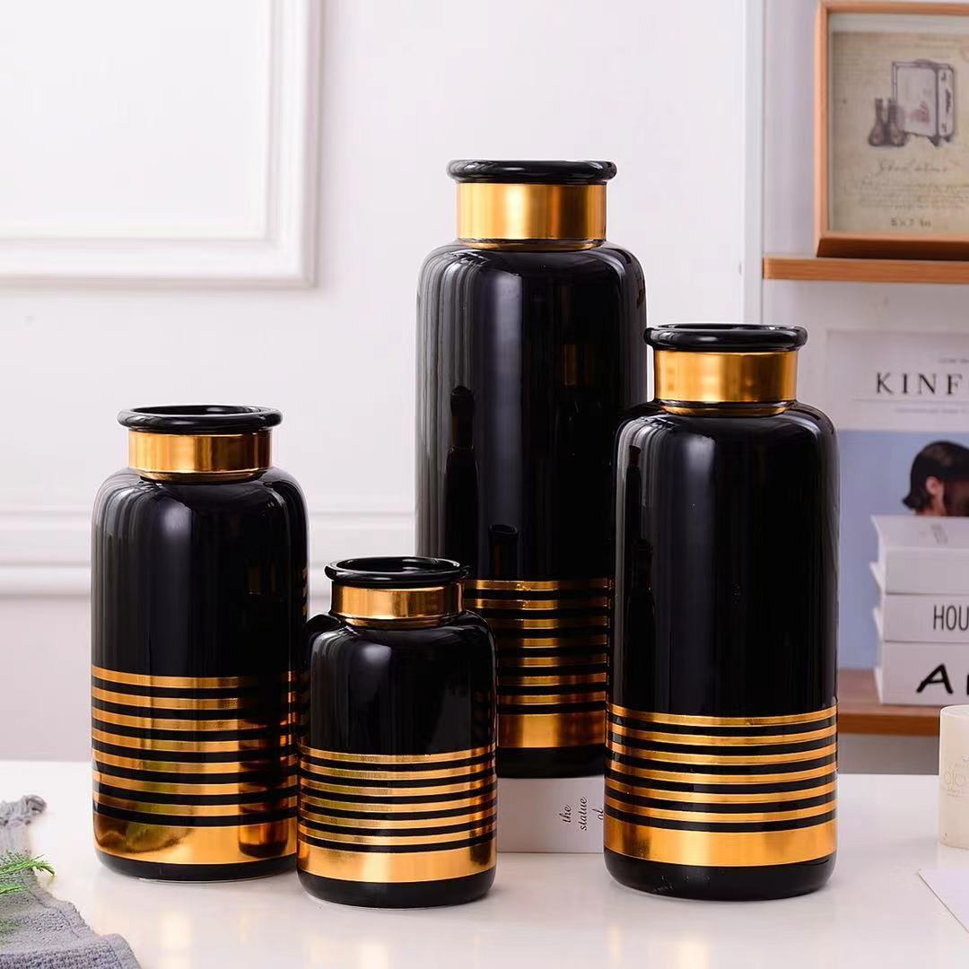 White and Black Decorative Jar Set - Image 4