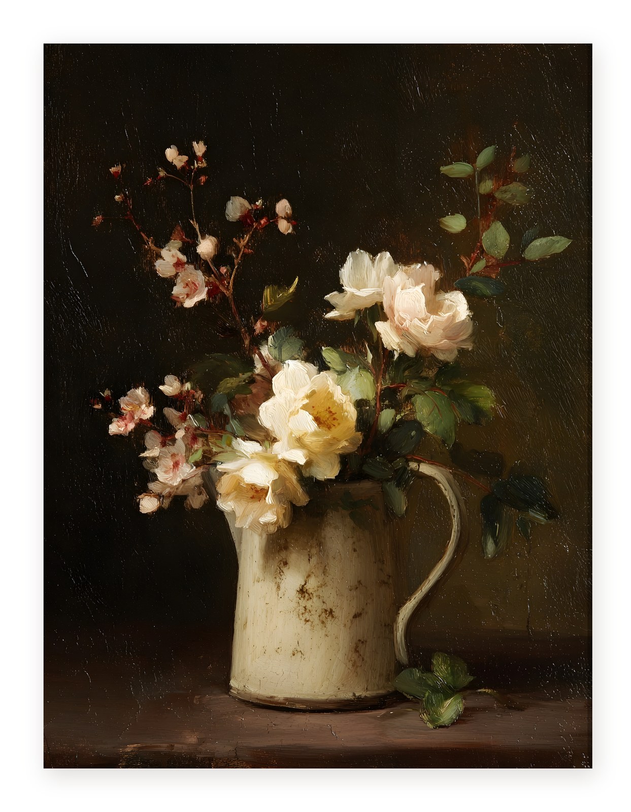 Roses in Cream Pitcher I