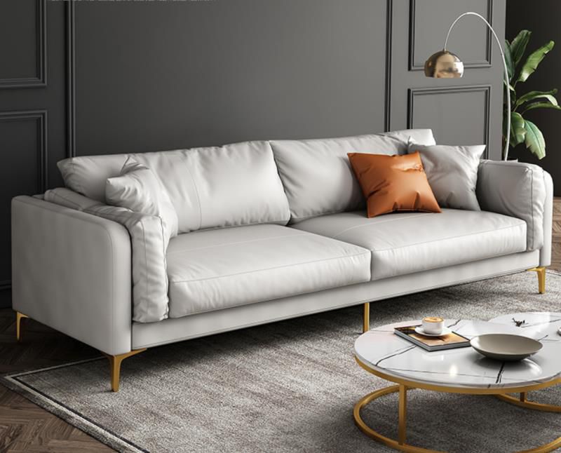 Cream & Green leather sofa