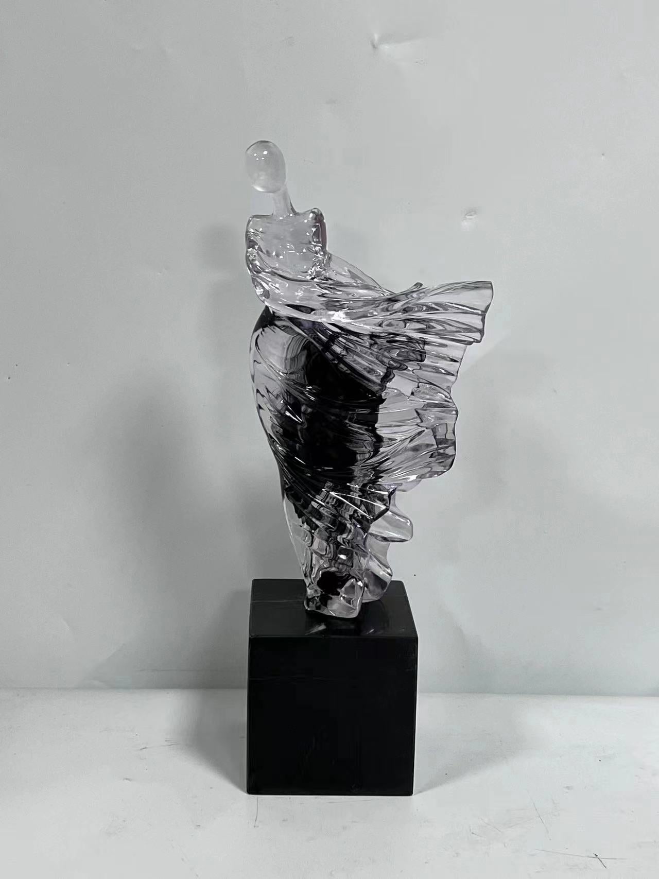 Black Dancing Girl Resin Sculpture Decor