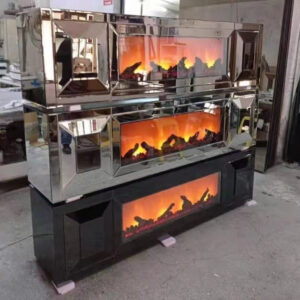 BLACK FIRE PLACE TV STAND CONSOLE