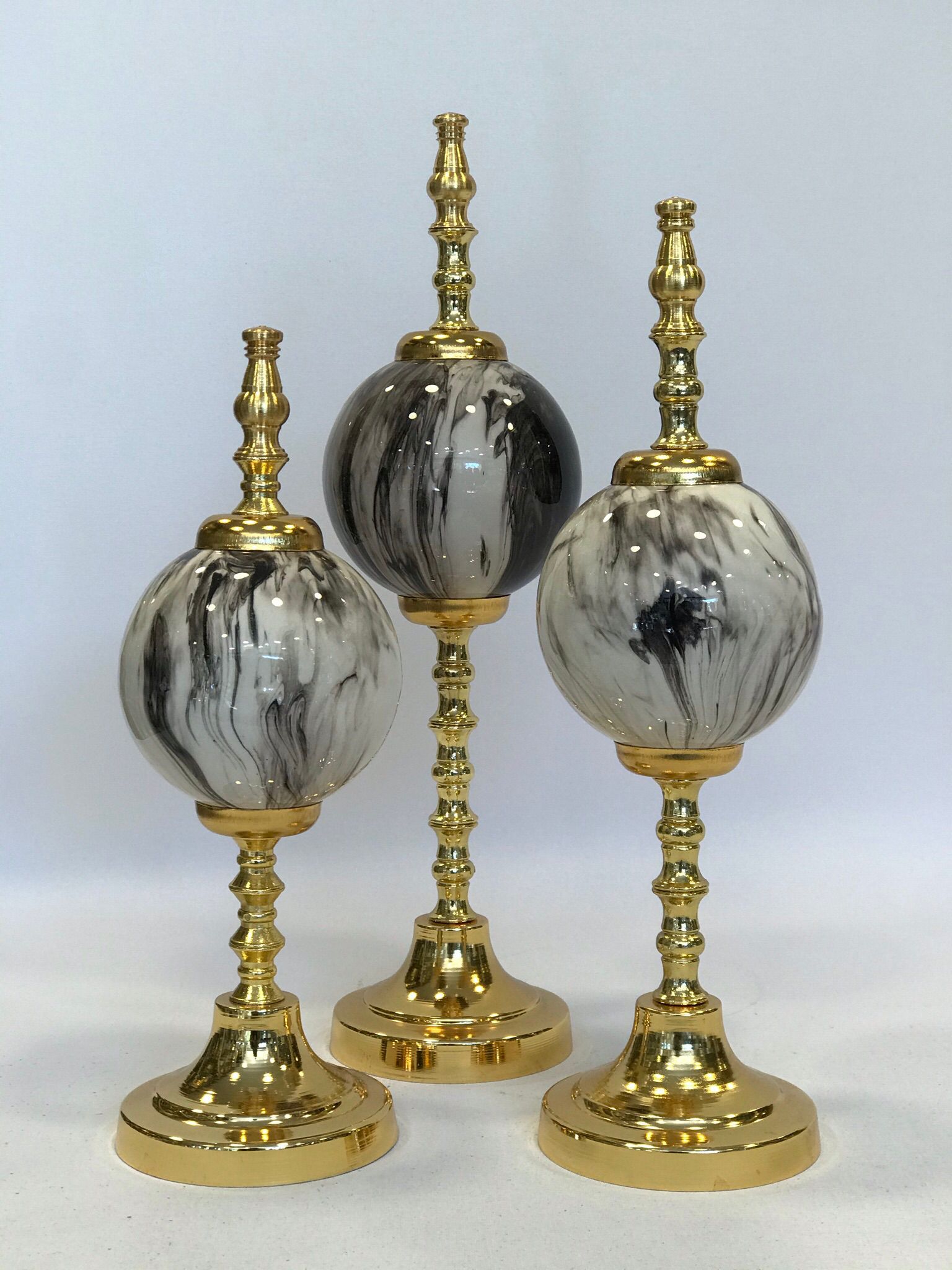 Gold Trim Decorative Jar Set