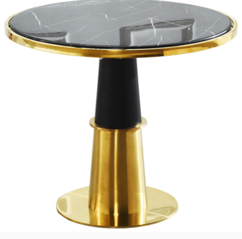 Black Marble Top Oval Dining Table