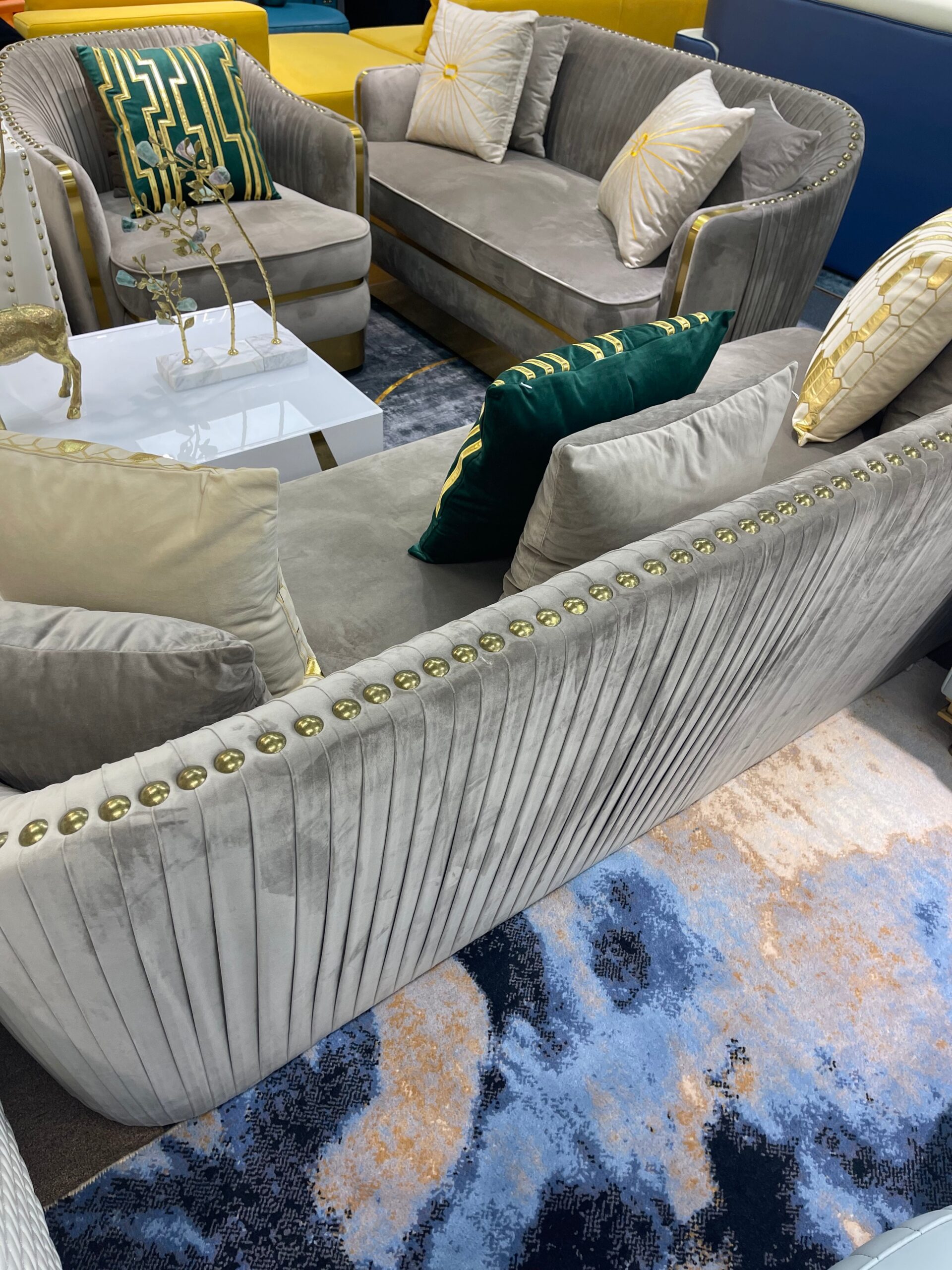 Gray & Gold Living Room Set - Image 2