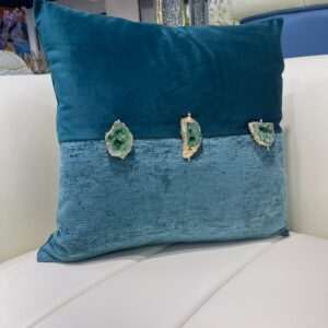 Blue Crystal Throw Pillow