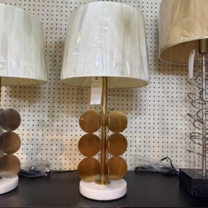 Gold Disc Table Lamp, showroom photo for LAMP-08