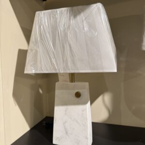 White Block Table Lamp, showroom photo for LAMP-19