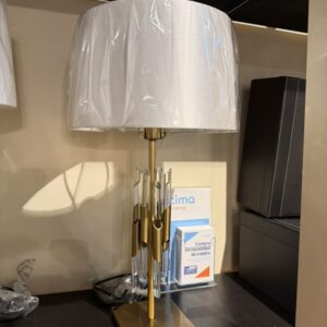Clear Rods And Gold Table Lamp, showroom photo for LAMP-22, view 1
