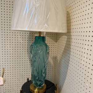 Turquoise Sculpted Table Lamp, showroom photo for LAMP-26, view 1